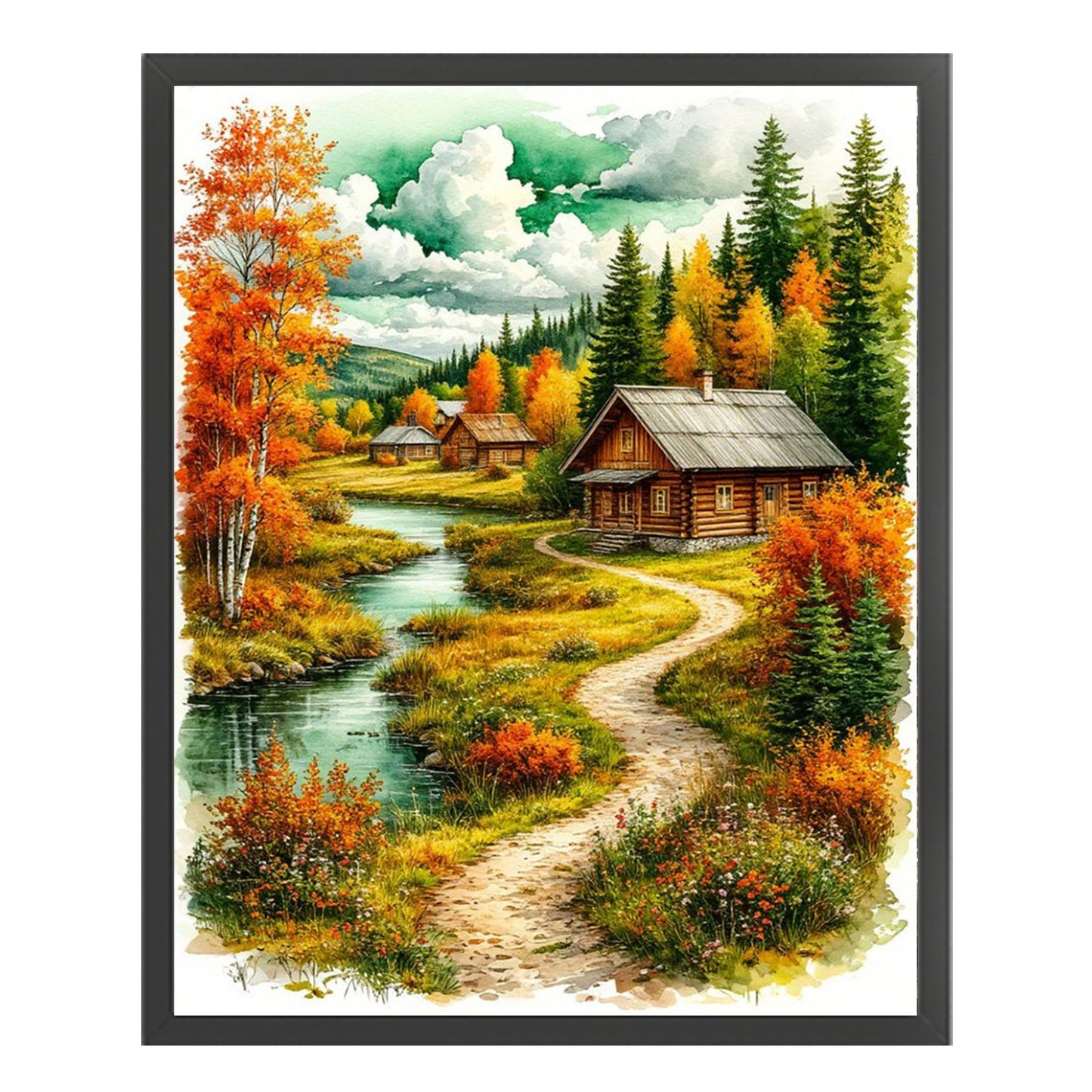 Autumn Scenery - Full 11CT Stamped Cross Stitch 40x50CM - Huacan