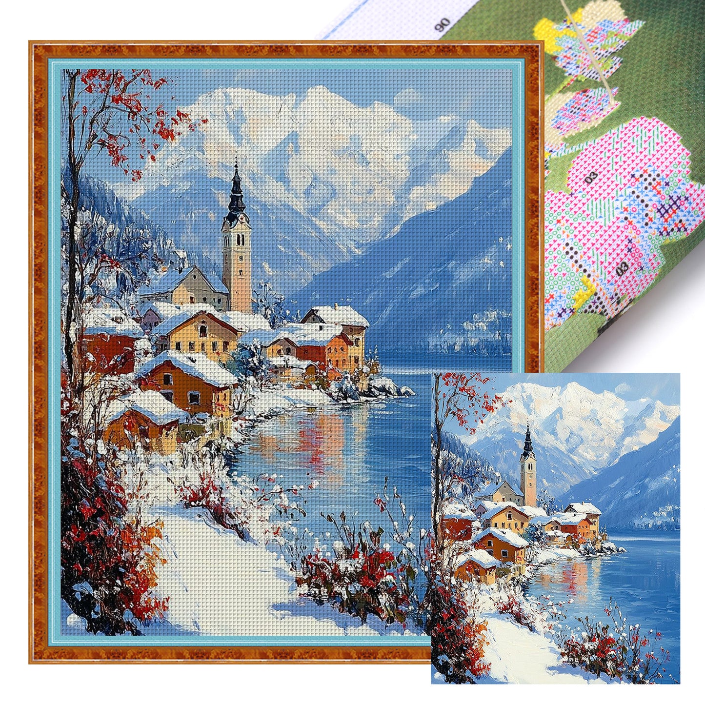 Winter Scenery - Full 11CT Stamped Cross Stitch 40x50CM - Huacan