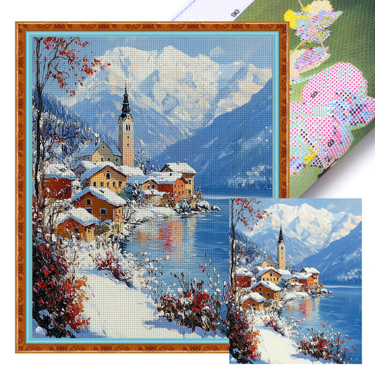 Winter Scenery - Full 11CT Stamped Cross Stitch 40x50CM - Huacan