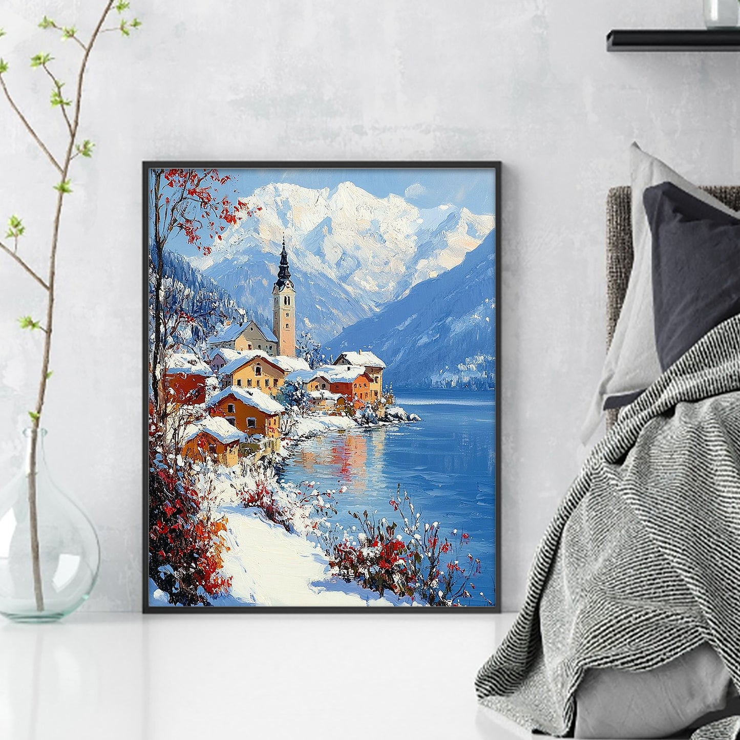 Winter Scenery - Full 11CT Stamped Cross Stitch 40x50CM - Huacan