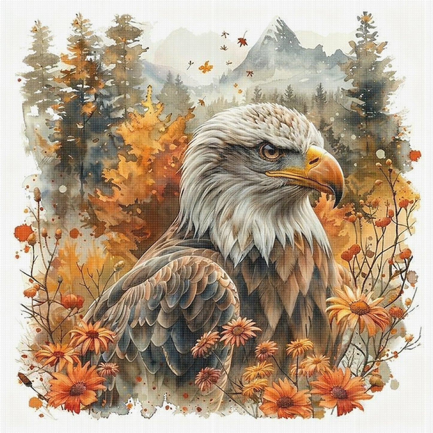 Animal - Full 11CT Stamped Cross Stitch 45x45CM - Huacan