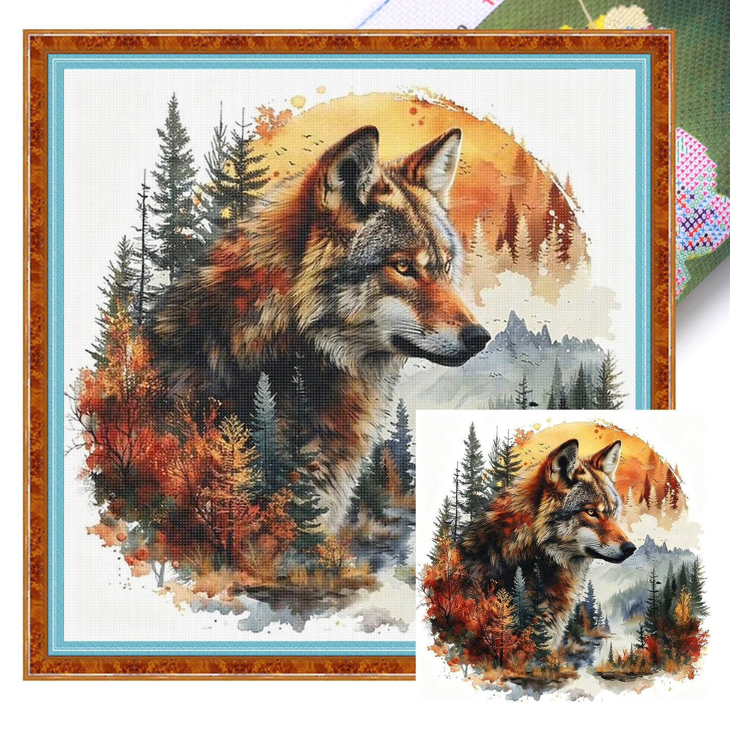 Animal - Full 11CT Stamped Cross Stitch 45x45CM - Huacan