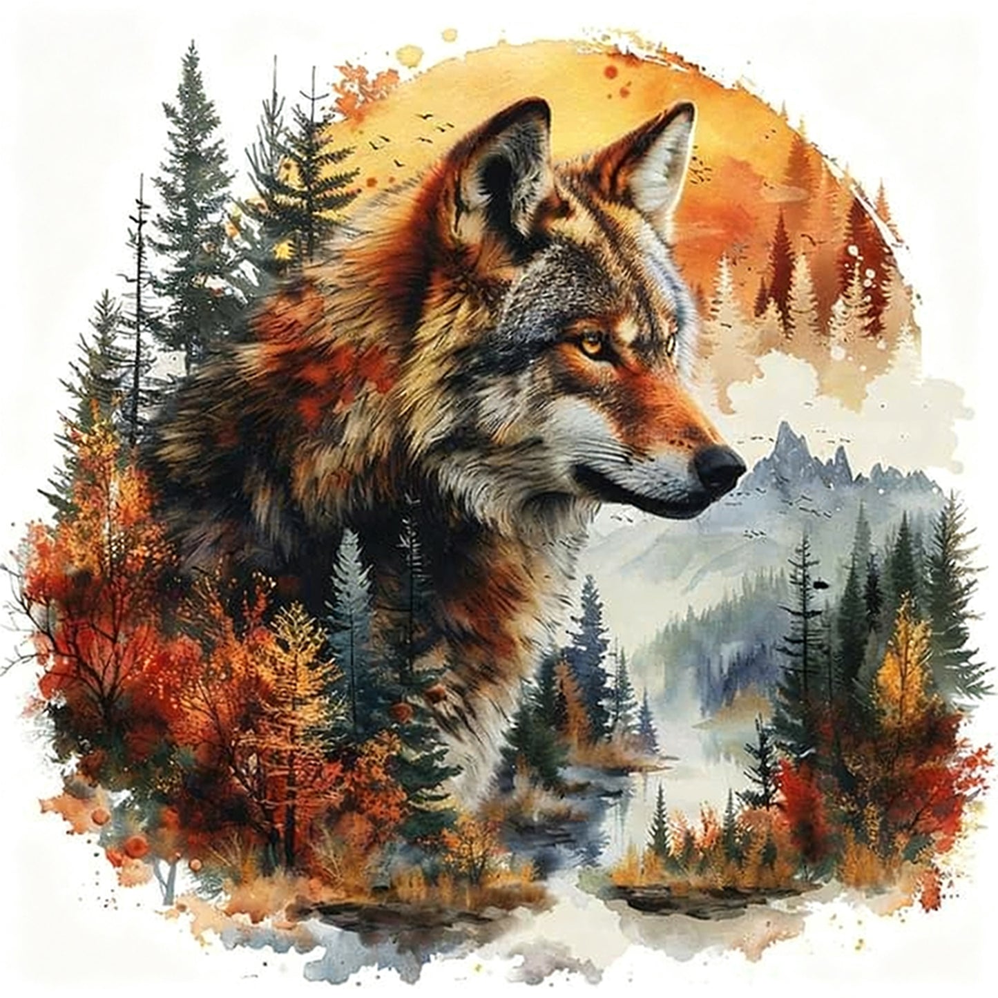 Animal - Full 11CT Stamped Cross Stitch 45x45CM - Huacan