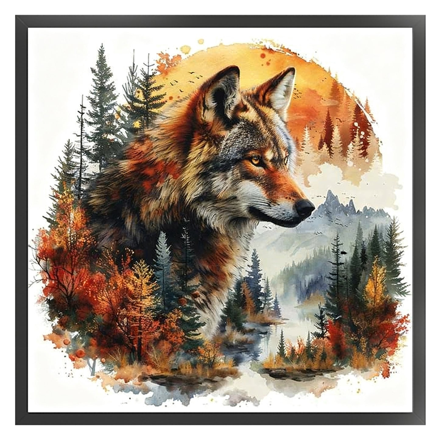 Animal - Full 11CT Stamped Cross Stitch 45x45CM - Huacan