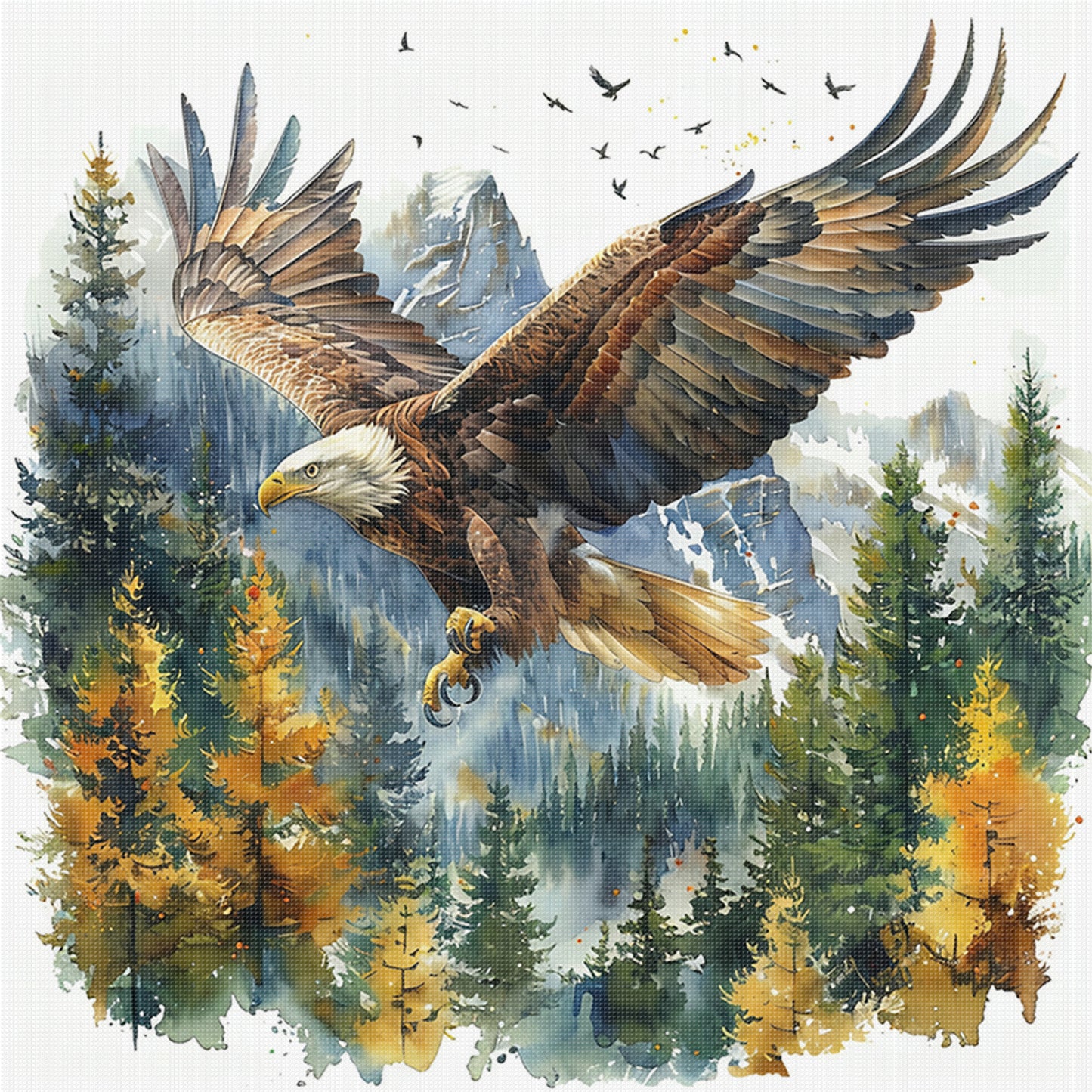 Animal - Full 11CT Stamped Cross Stitch 45x45CM - Huacan