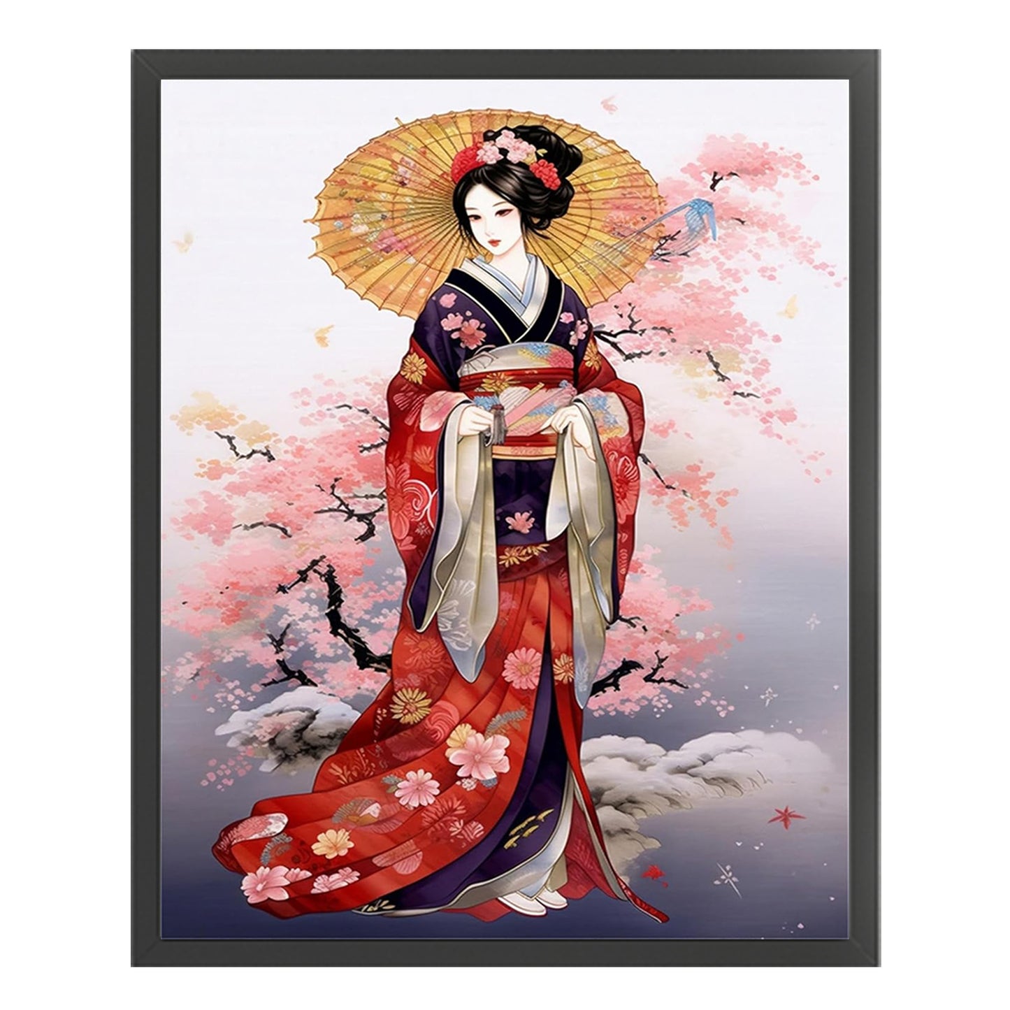Japanese Style Geisha - Full 14CT Stamped Cross Stitch 40x50CM - Huacan