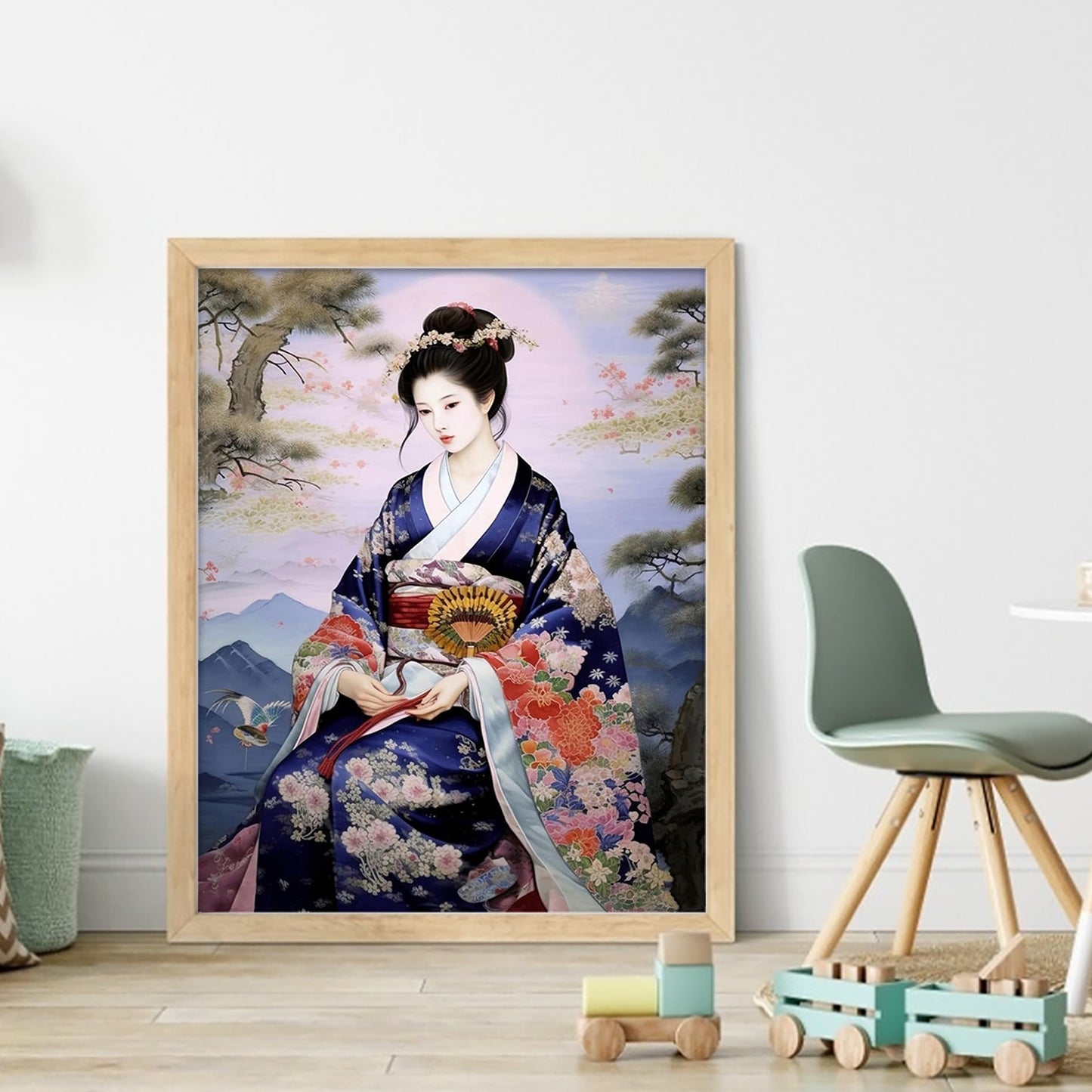 Japanese Style Geisha - Full 14CT Stamped Cross Stitch 40x50CM - Huacan