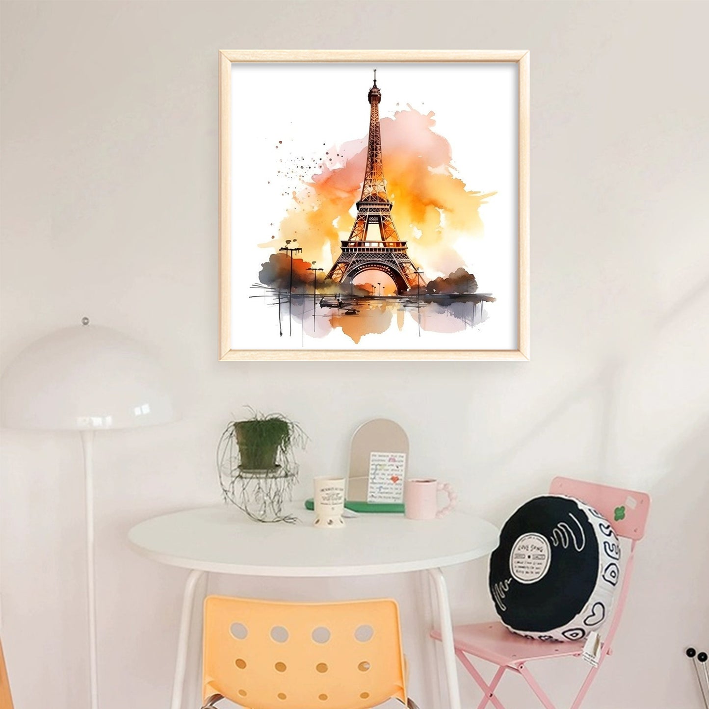 Eiffel Tower - Full 18CT Stamped Cross Stitch 25x25CM - Huacan