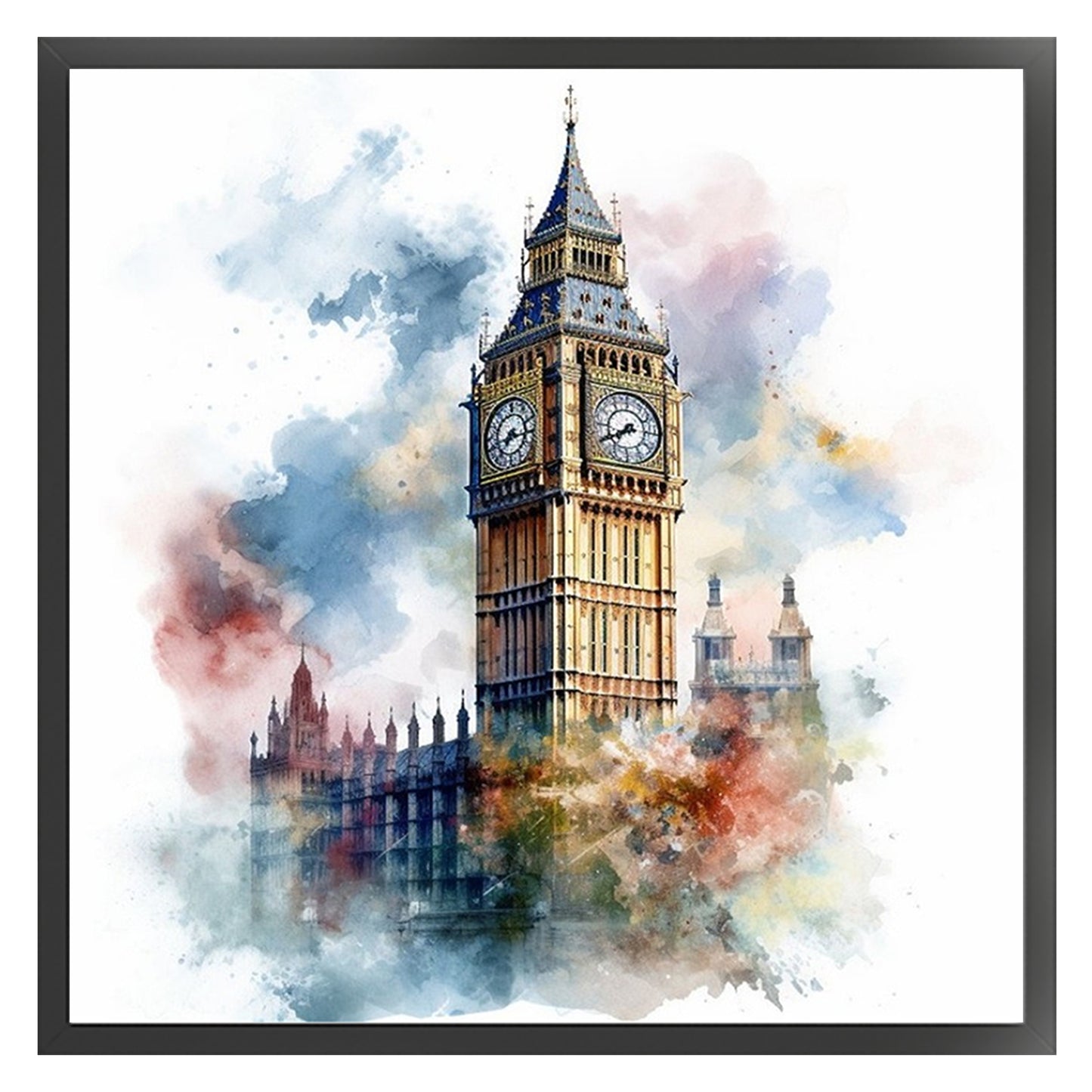 Big Ben - Full 18CT Stamped Cross Stitch 25x25CM - Huacan