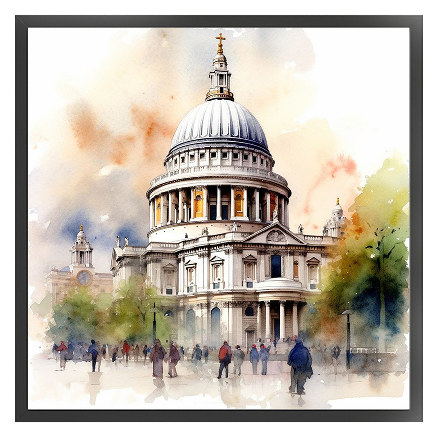 St Paul'S Cathedral - Full 18CT Stamped Cross Stitch 25x25CM - Huacan