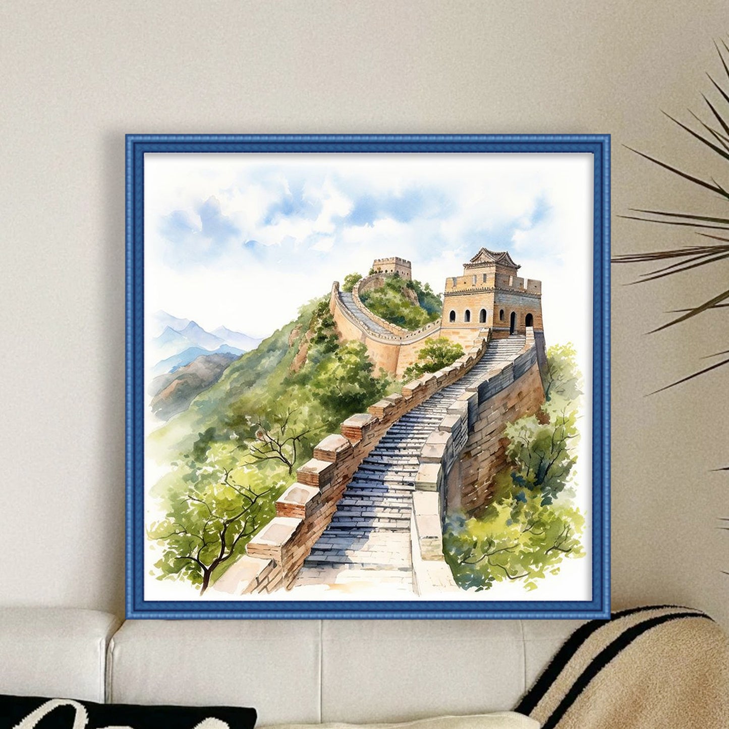 The Great Wall - Full 18CT Stamped Cross Stitch 25x25CM - Huacan