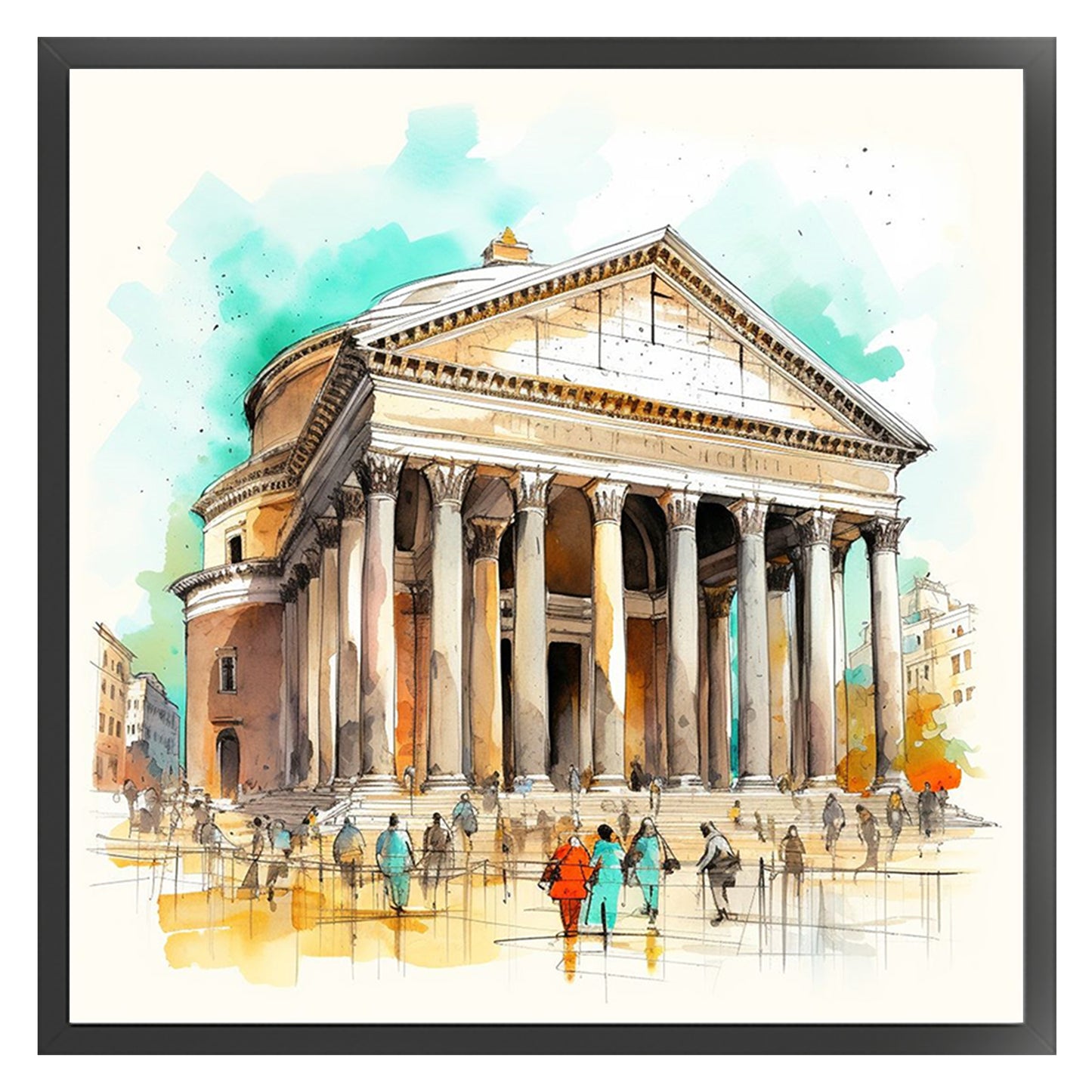 Pantheon - Full 18CT Stamped Cross Stitch 25x25CM - Huacan