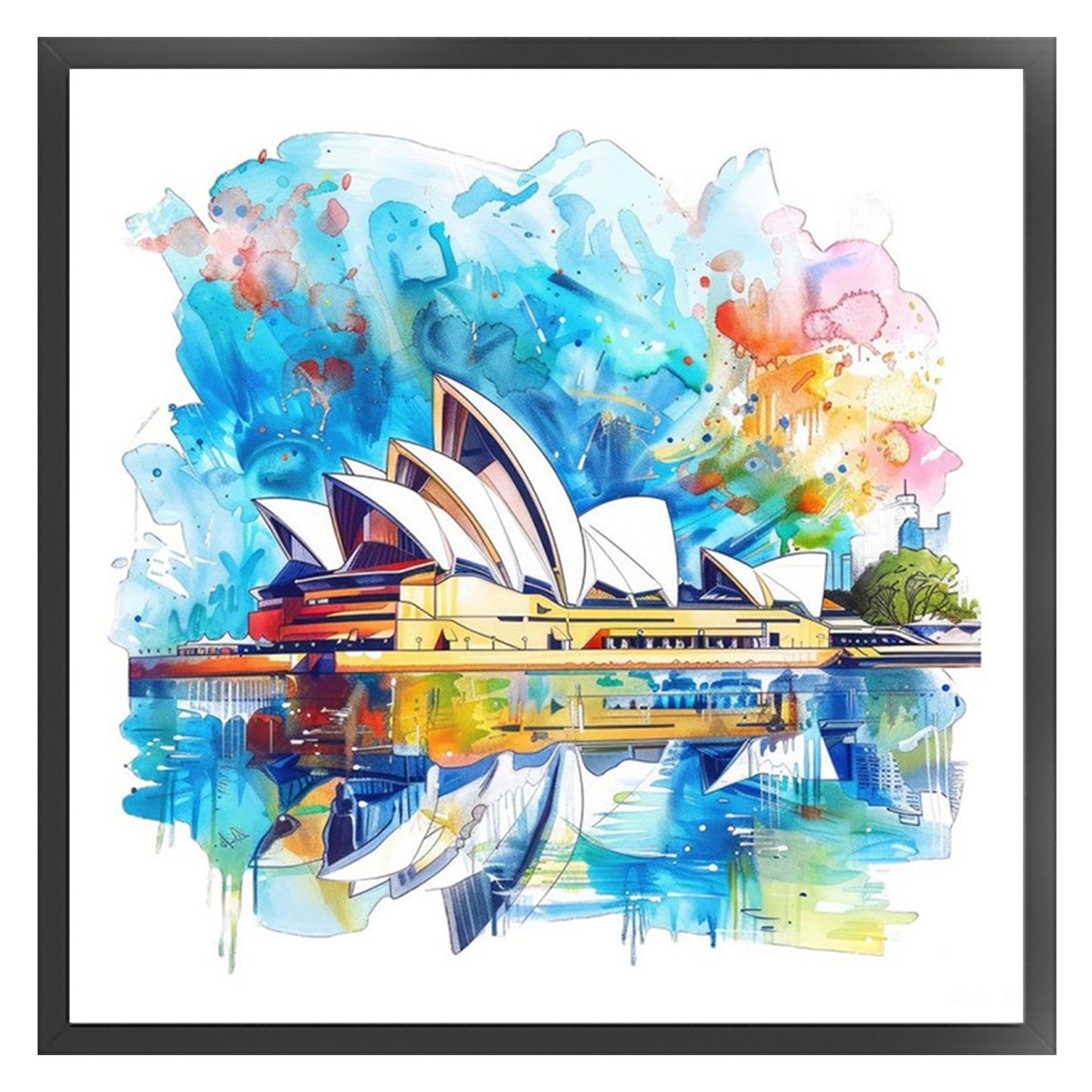 Sydney Opera House - Full 18CT Stamped Cross Stitch 25x25CM - Huacan