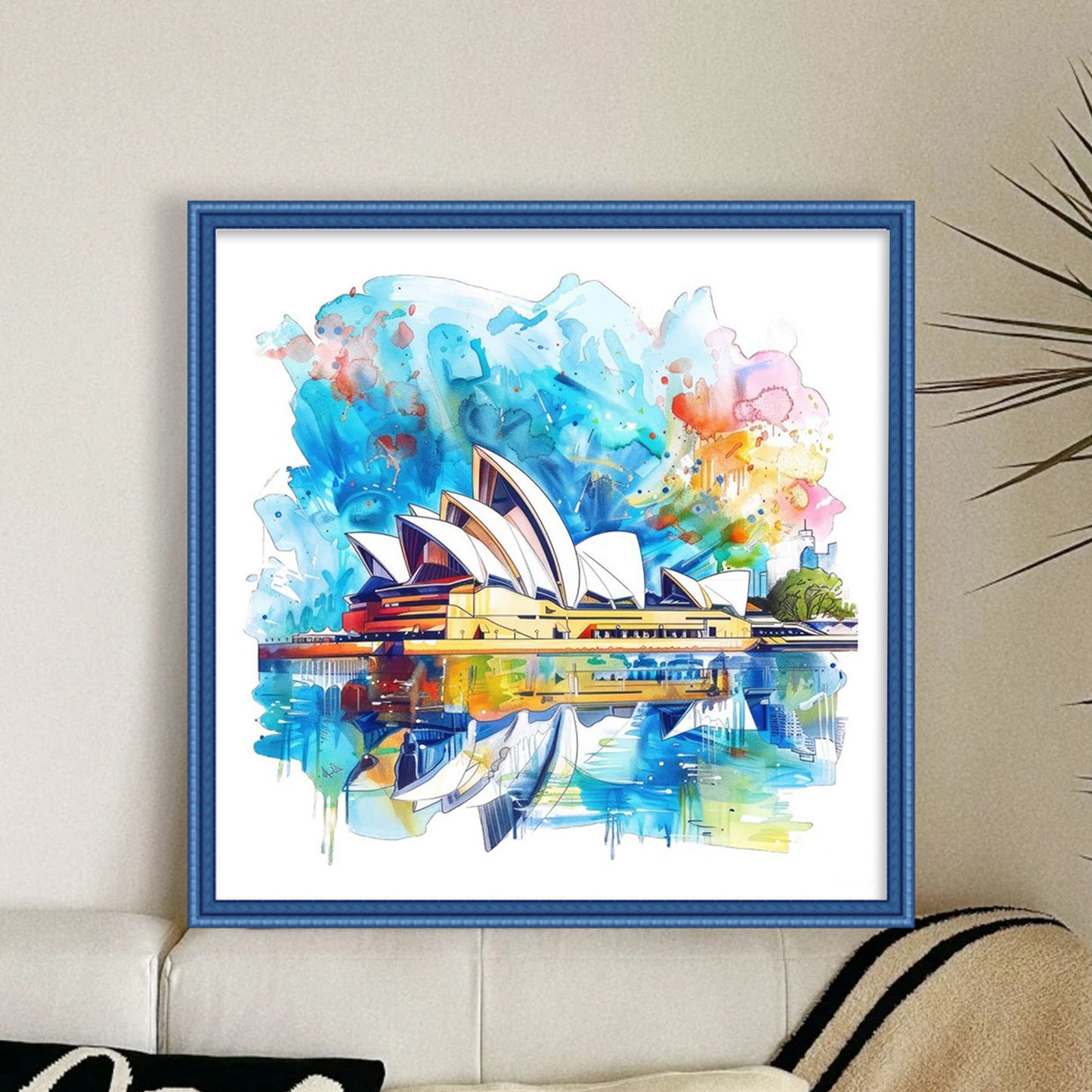 Sydney Opera House - Full 18CT Stamped Cross Stitch 25x25CM - Huacan
