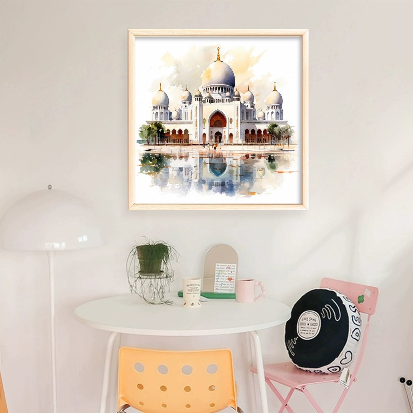 Sheikh Zayed Grand Mosque - Full 18CT Stamped Cross Stitch 25x25CM - Huacan