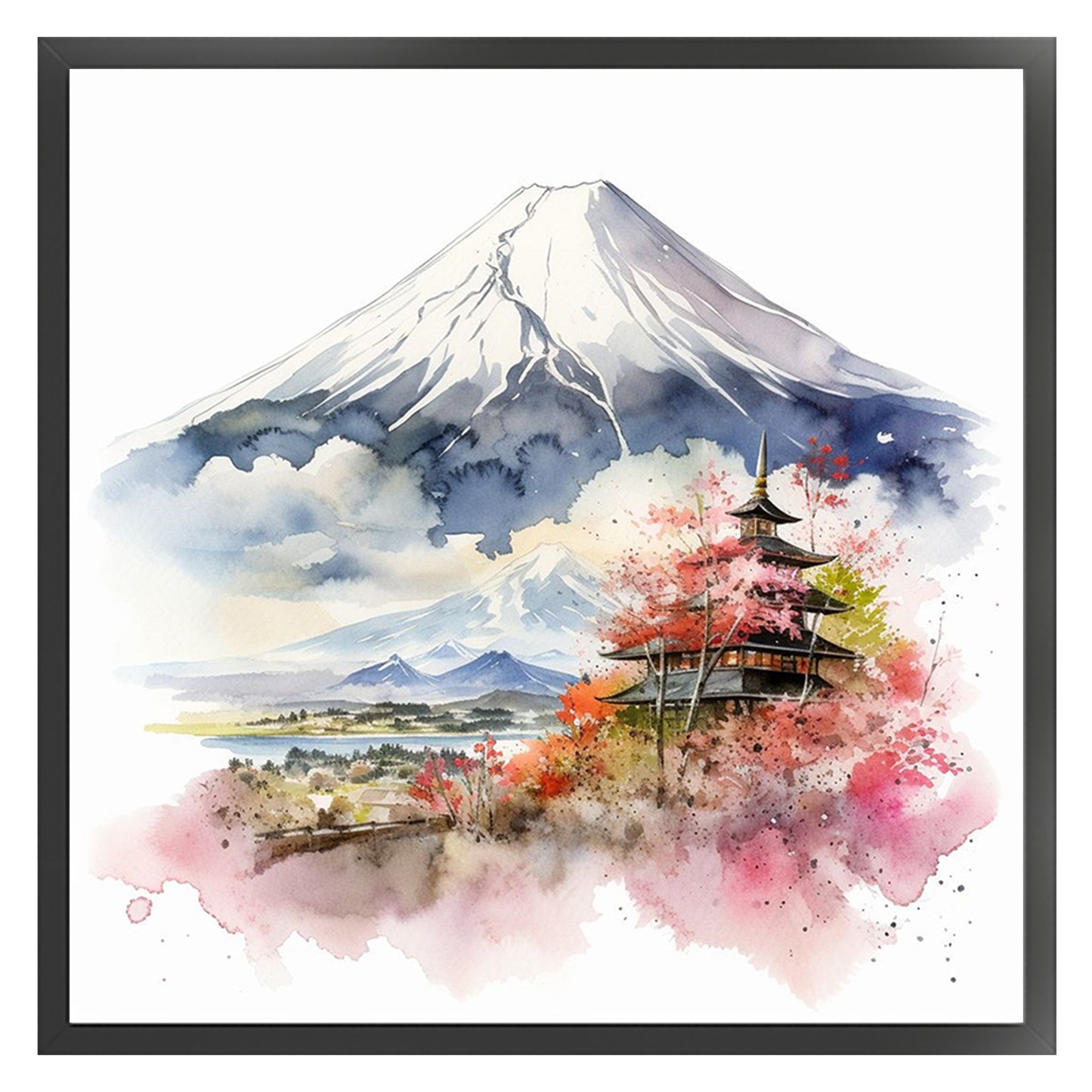 Mount Fuji - Full 18CT Stamped Cross Stitch 25x25CM - Huacan