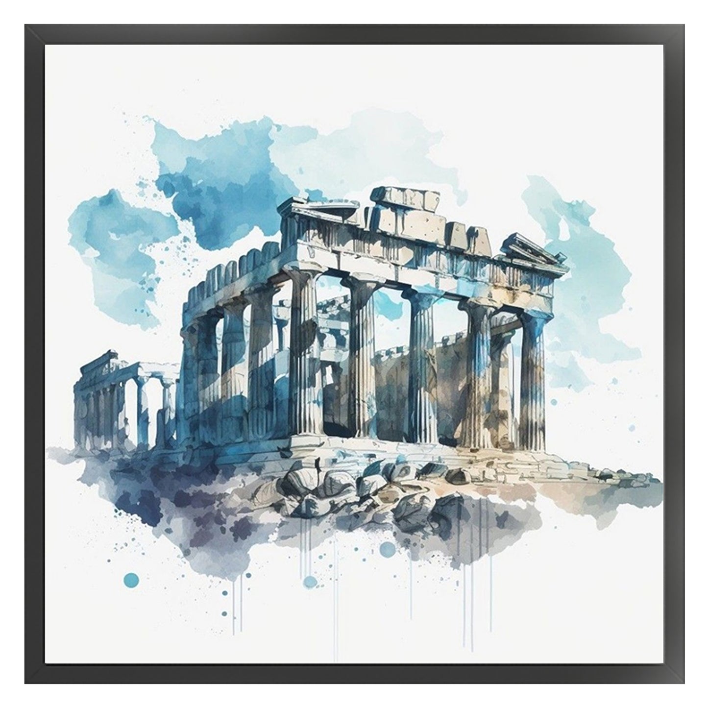 Parthenon - Full 18CT Stamped Cross Stitch 25x25CM - Huacan