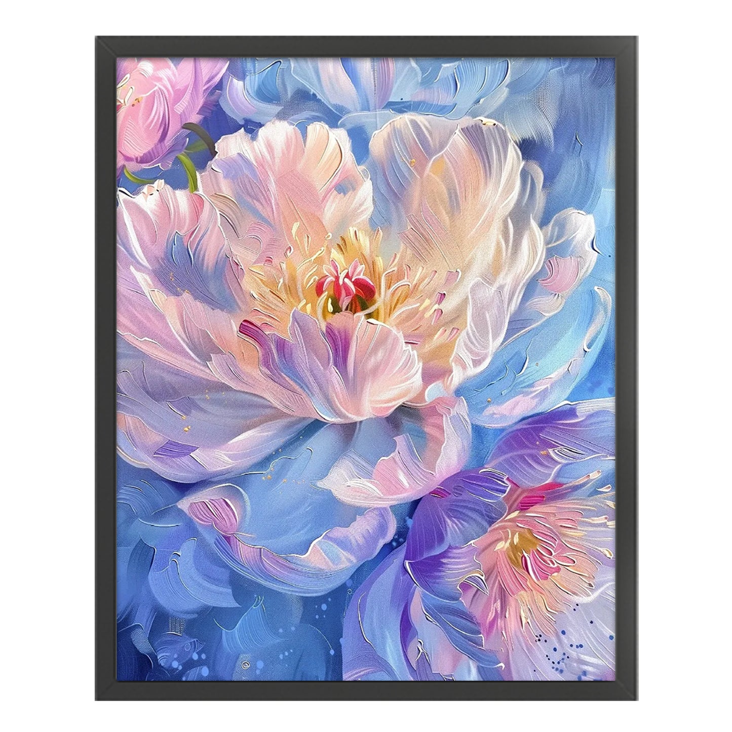 Gradient Peony - Full 9CT Stamped Cross Stitch 65x80CM - Jun He(39Colors)
