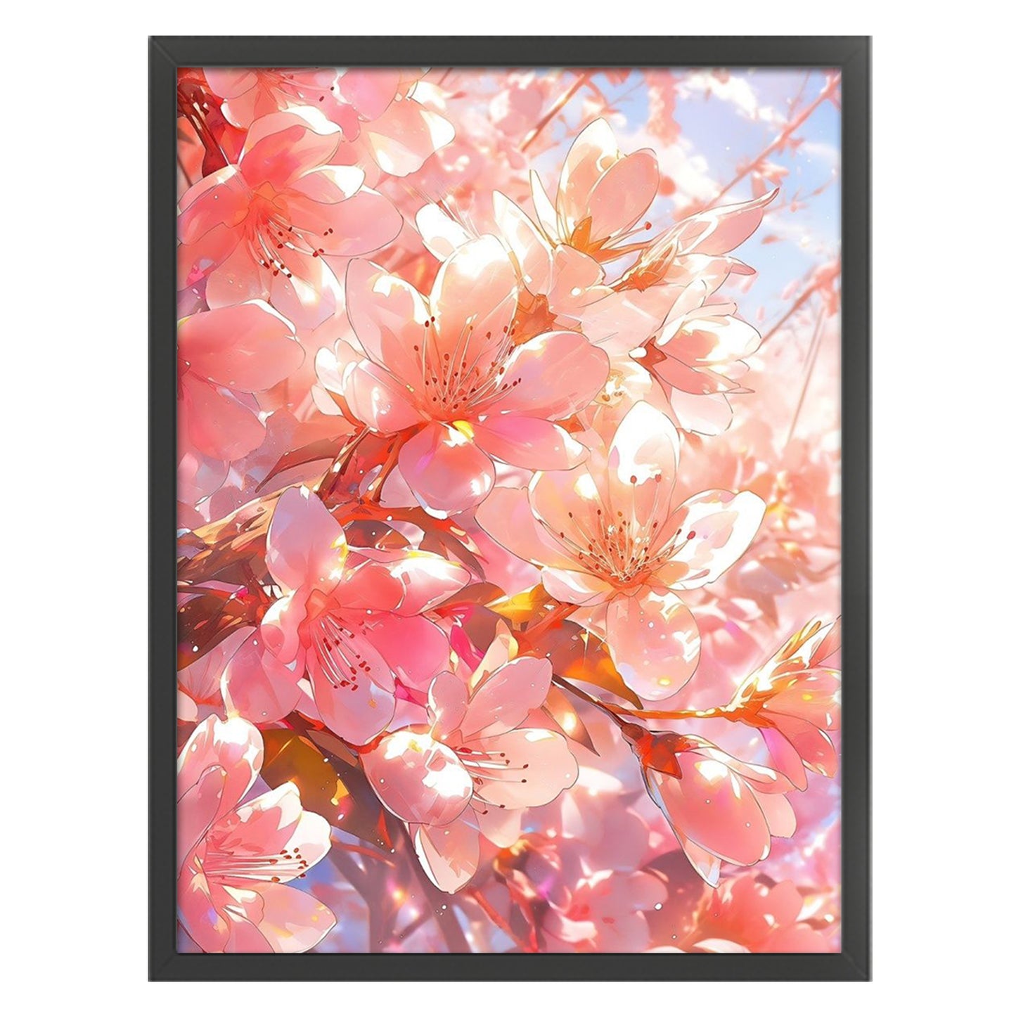 Lovely Peach Blossoms - Full 9CT Stamped Cross Stitch 65x85CM - Jun He(41Colors)