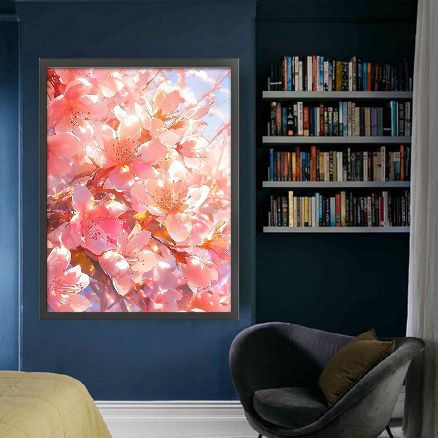 Lovely Peach Blossoms - Full 9CT Stamped Cross Stitch 65x85CM - Jun He(41Colors)