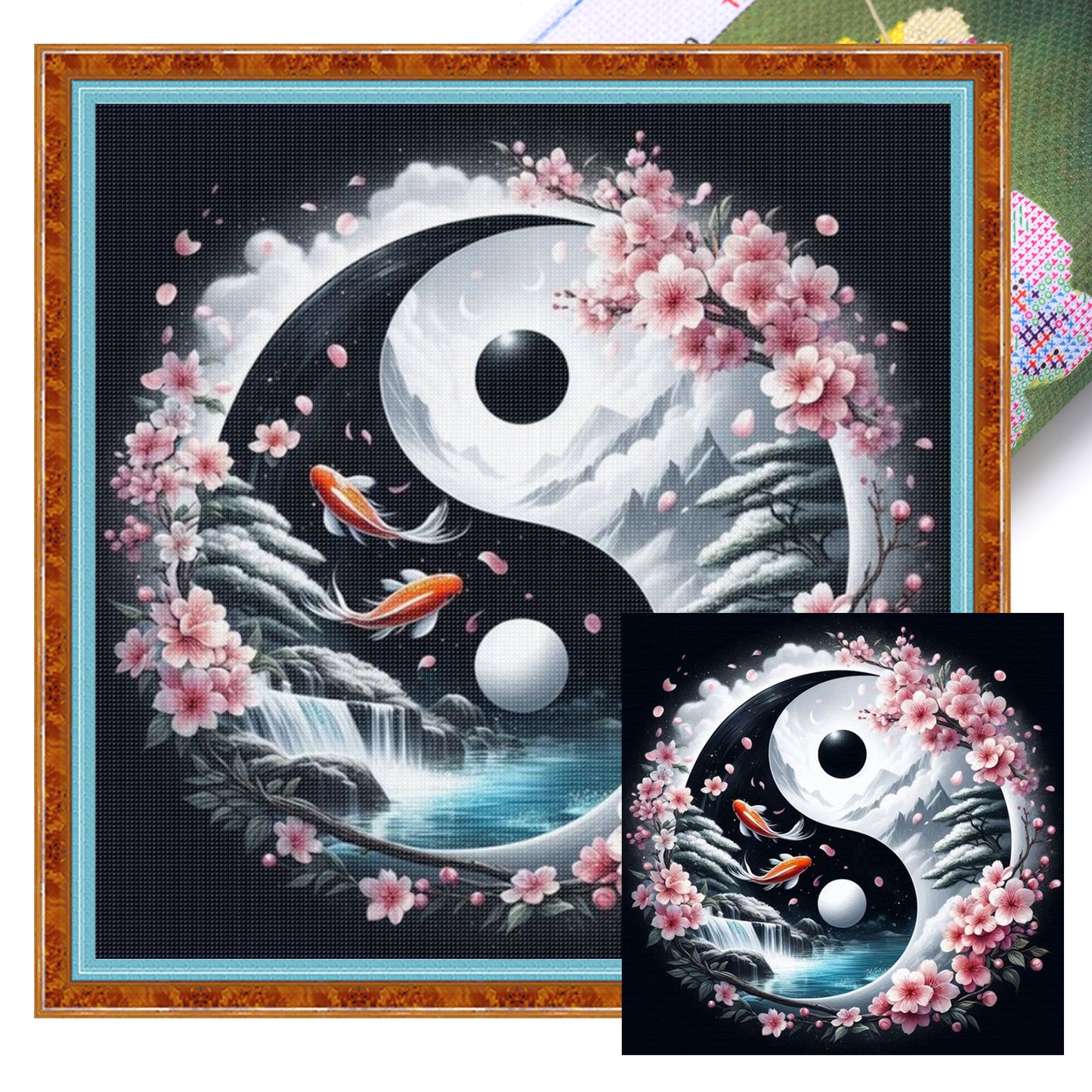 Tai Chi Yin Yang - Scenery - Full 11CT Stamped Cross Stitch 40x40CM - Yishu