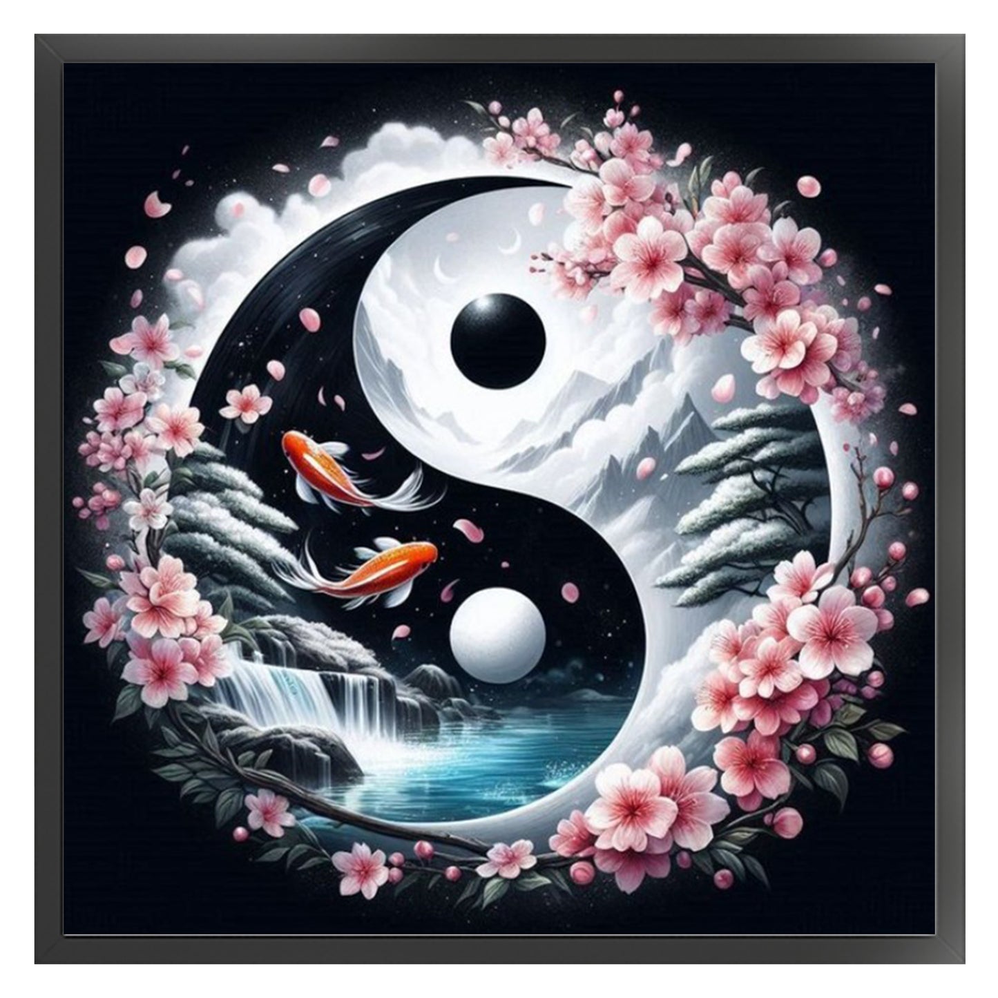 Tai Chi Yin Yang - Scenery - Full 11CT Stamped Cross Stitch 40x40CM - Yishu