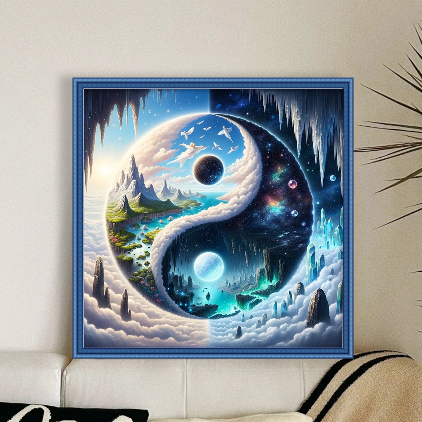 Tai Chi Yin Yang - Scenery - Full 11CT Stamped Cross Stitch 40x40CM - Yishu