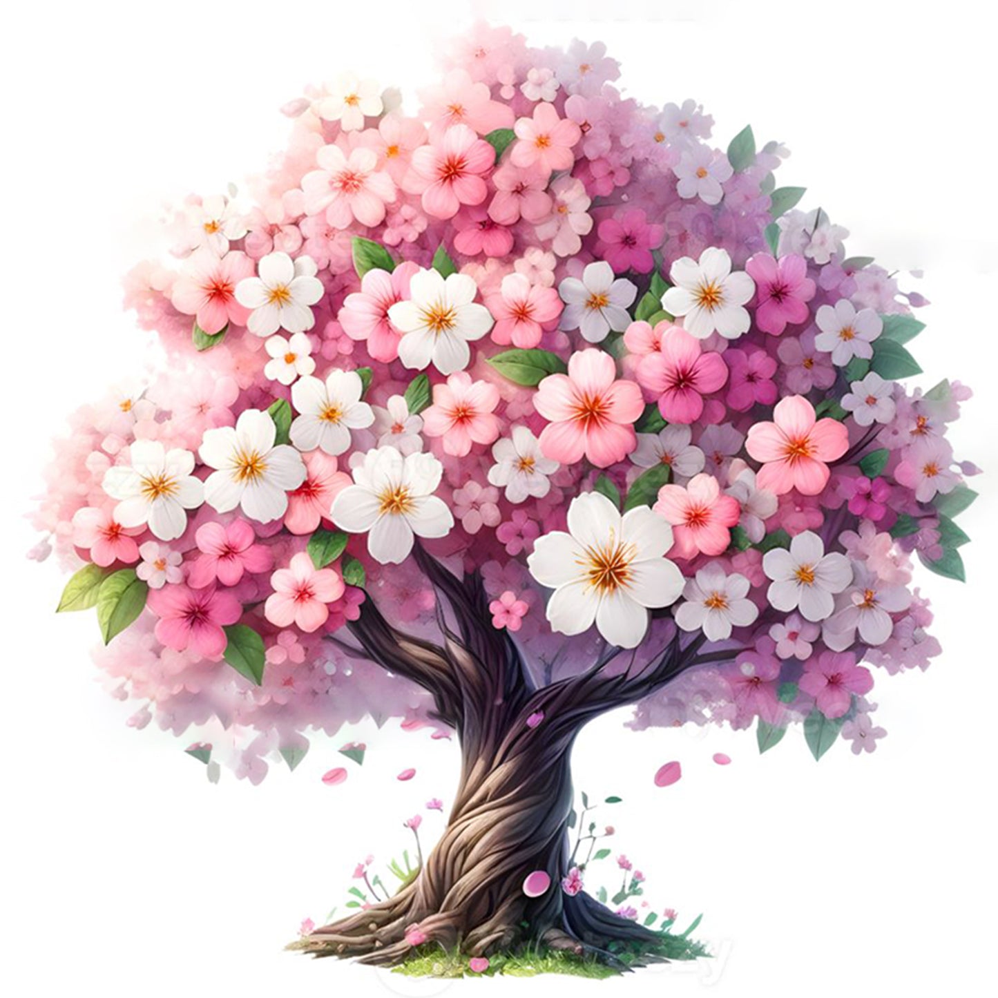 Flower Tree - Full 11CT Stamped Cross Stitch 40x40CM - Yishu