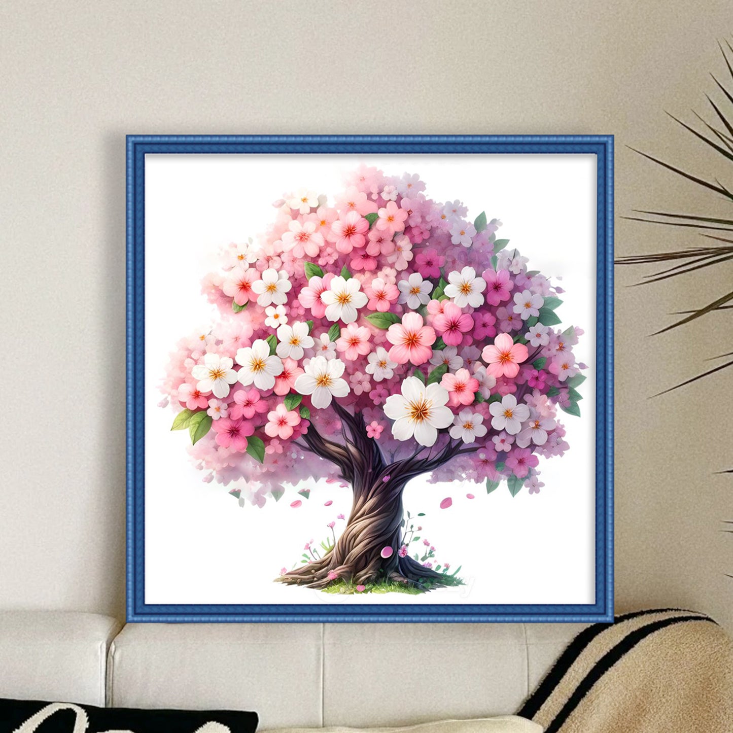 Flower Tree - Full 11CT Stamped Cross Stitch 40x40CM - Yishu