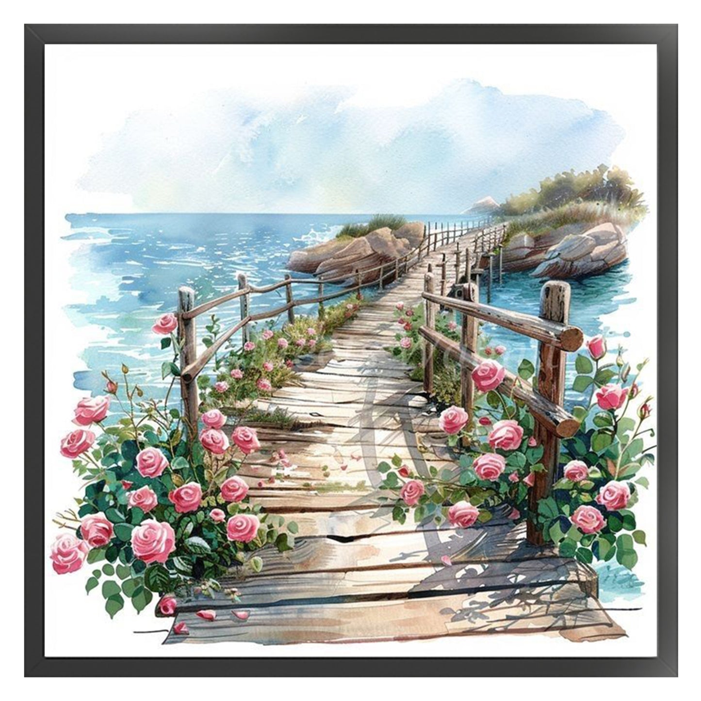 Rose Path - Full 11CT Stamped Cross Stitch 40x40CM - Yishu