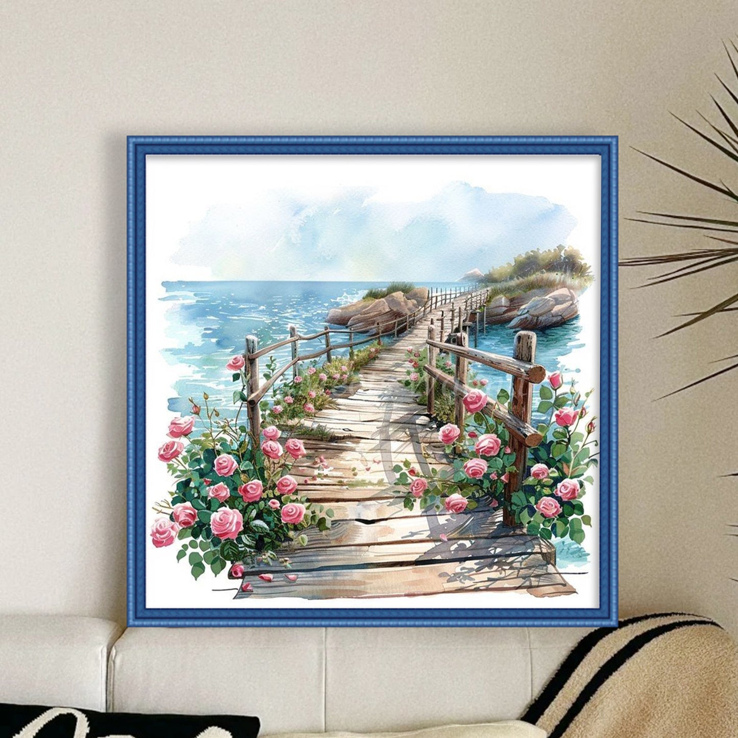 Rose Path - Full 11CT Stamped Cross Stitch 40x40CM - Yishu