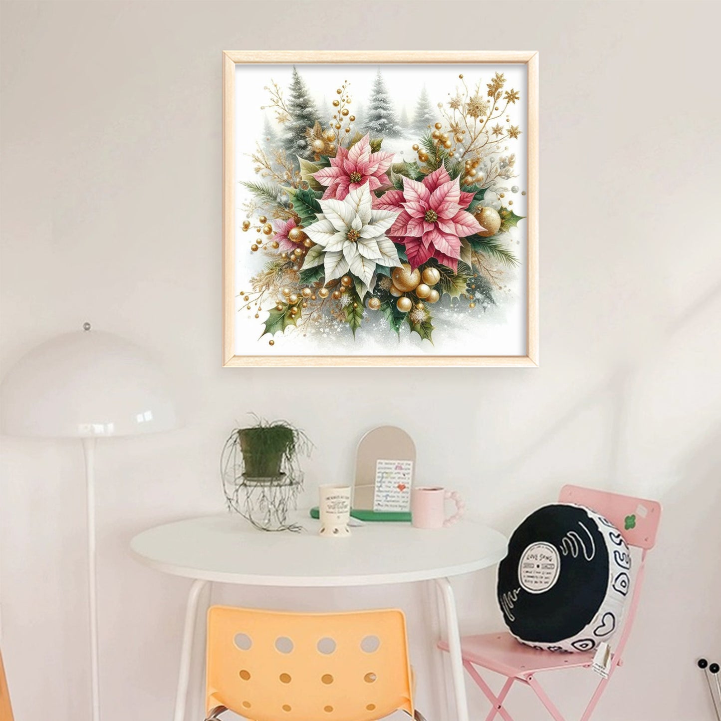 Christmas Flower - Full 11CT Stamped Cross Stitch 40x40CM - Yishu