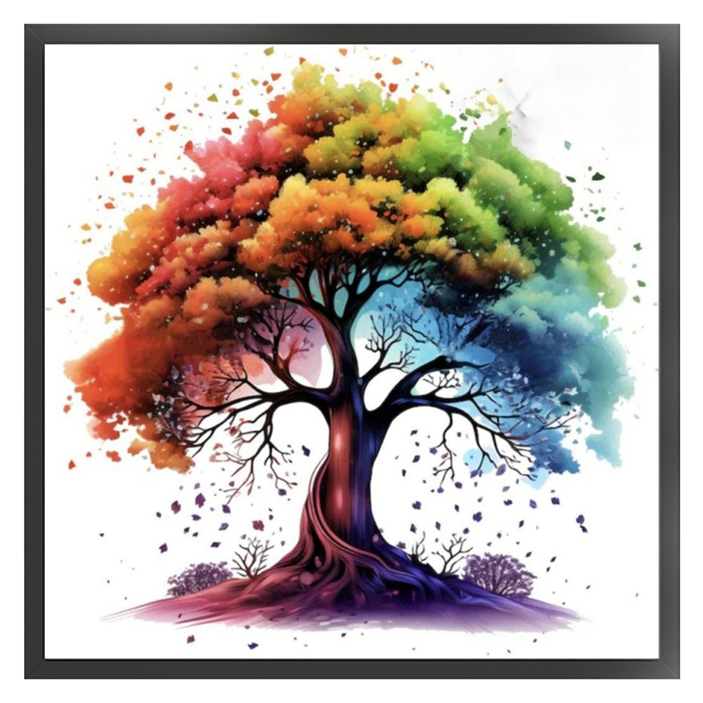 Colorful Tree - Full 11CT Stamped Cross Stitch 40x40CM - Yishu