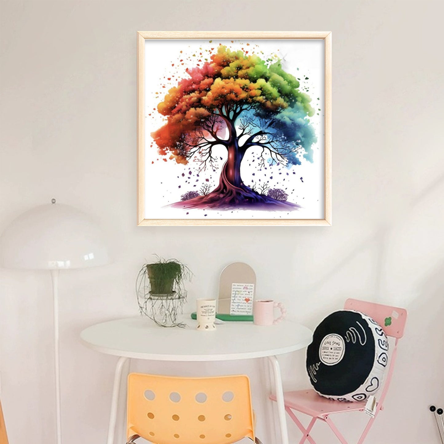 Colorful Tree - Full 11CT Stamped Cross Stitch 40x40CM - Yishu