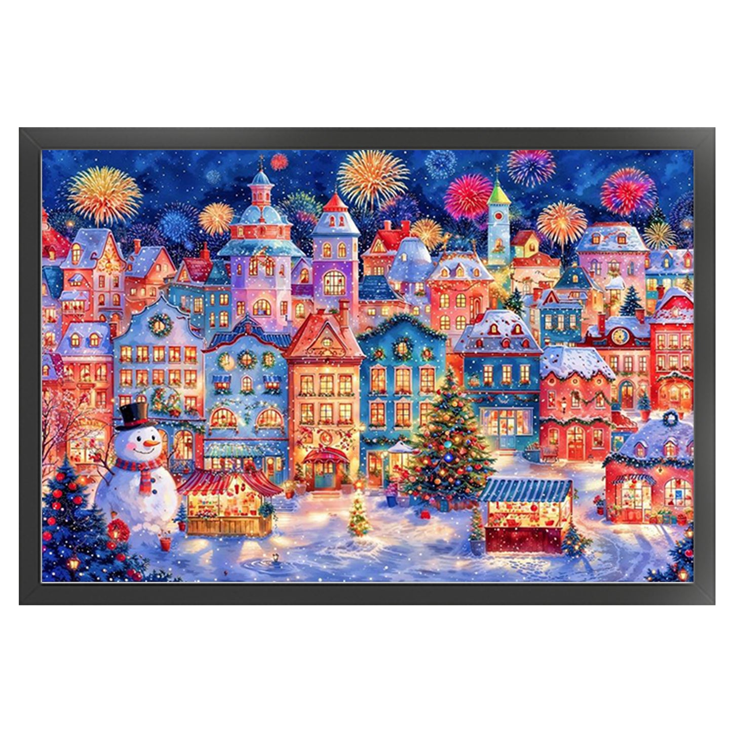 First Snow In Celebration - Full 9CT Stamped Cross Stitch 130x95CM - Jun He(74Colors)