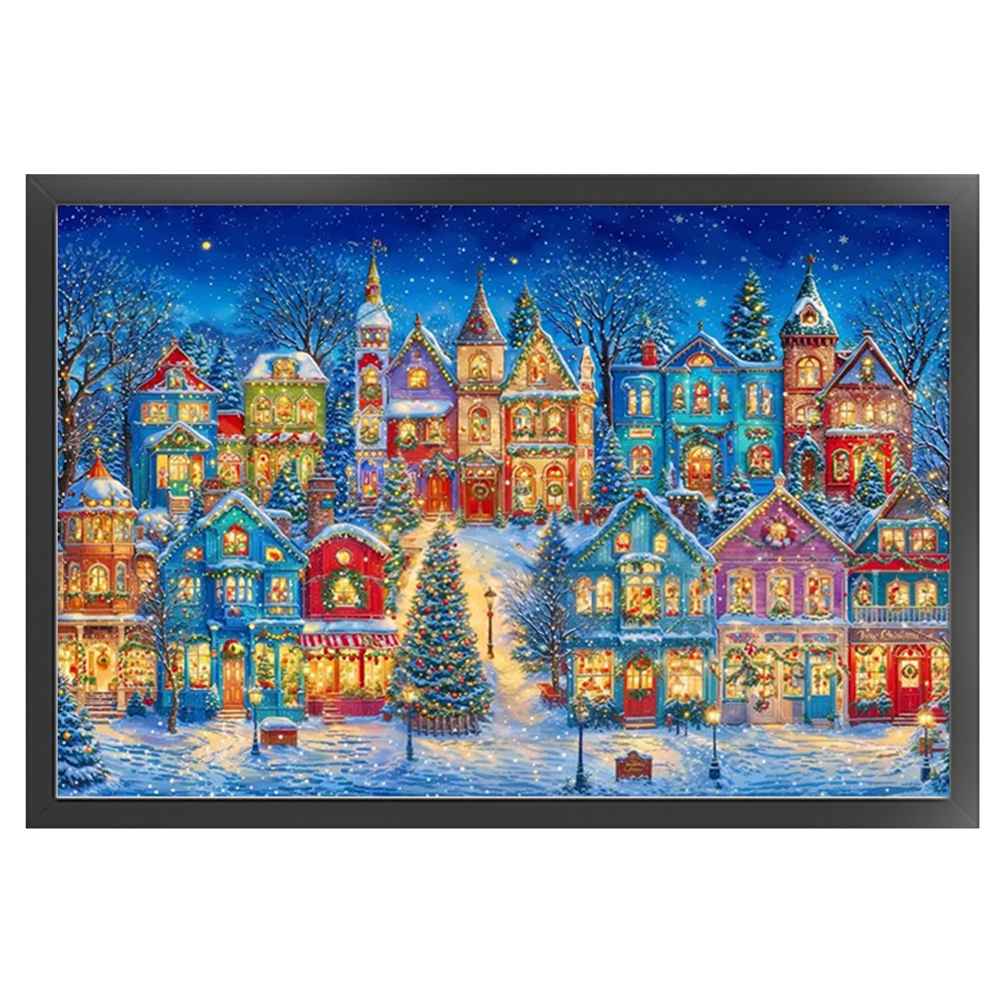 Christmas Starry Night - Full 9CT Stamped Cross Stitch 130x95CM - Jun He(73Colors)