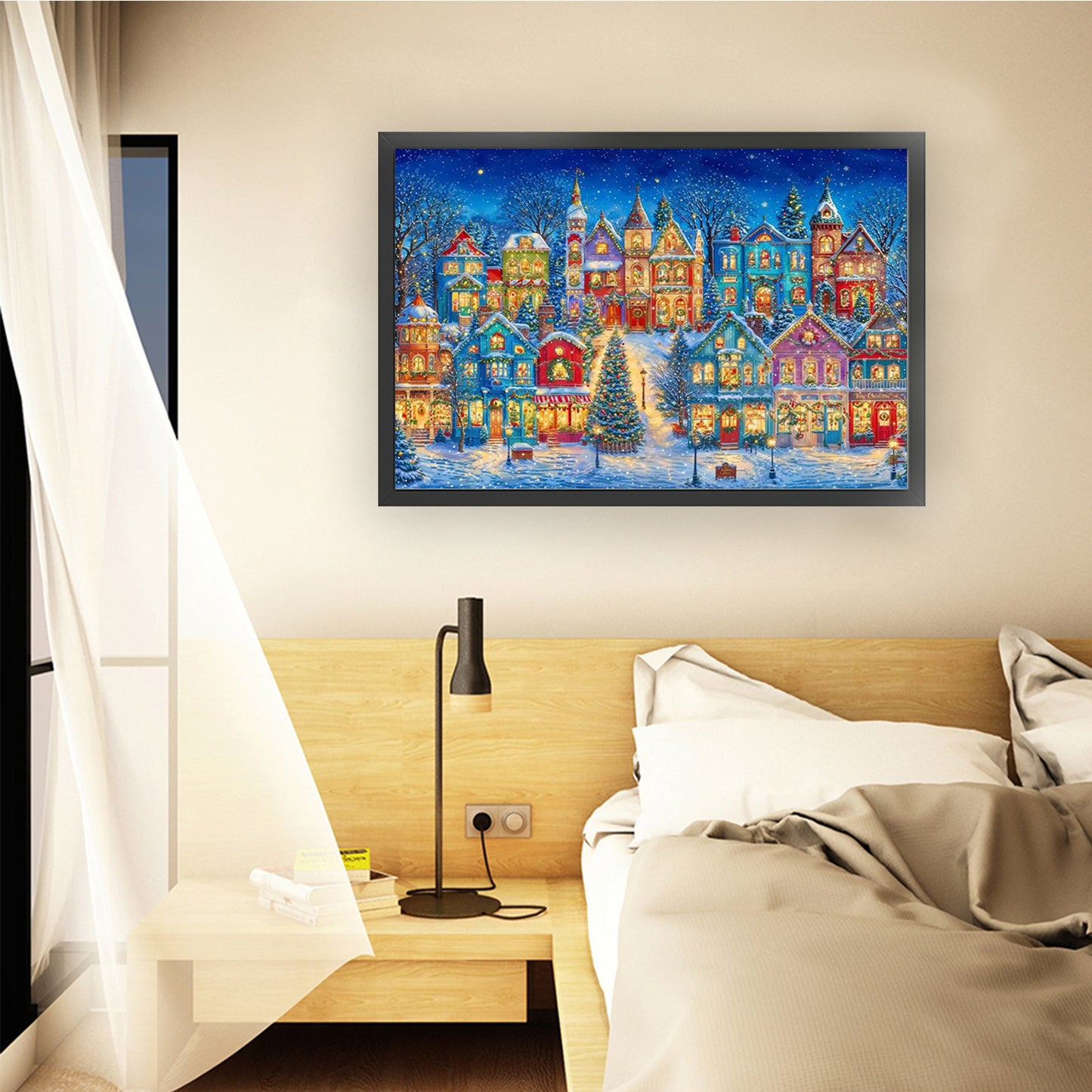 Christmas Starry Night - Full 9CT Stamped Cross Stitch 130x95CM - Jun He(73Colors)