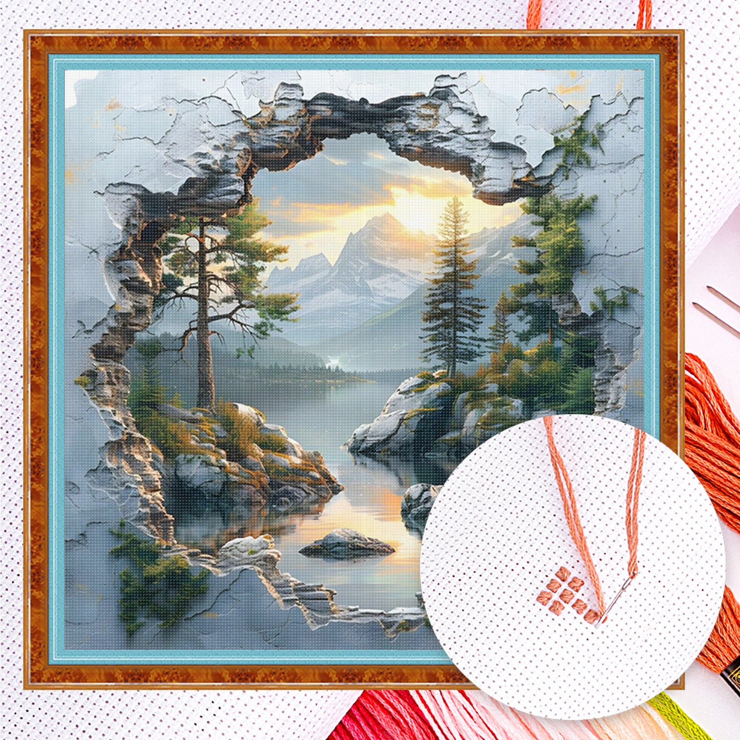 Forest Hut - Full 14CT Counted Cross Stitch 40x40CM - Yishu