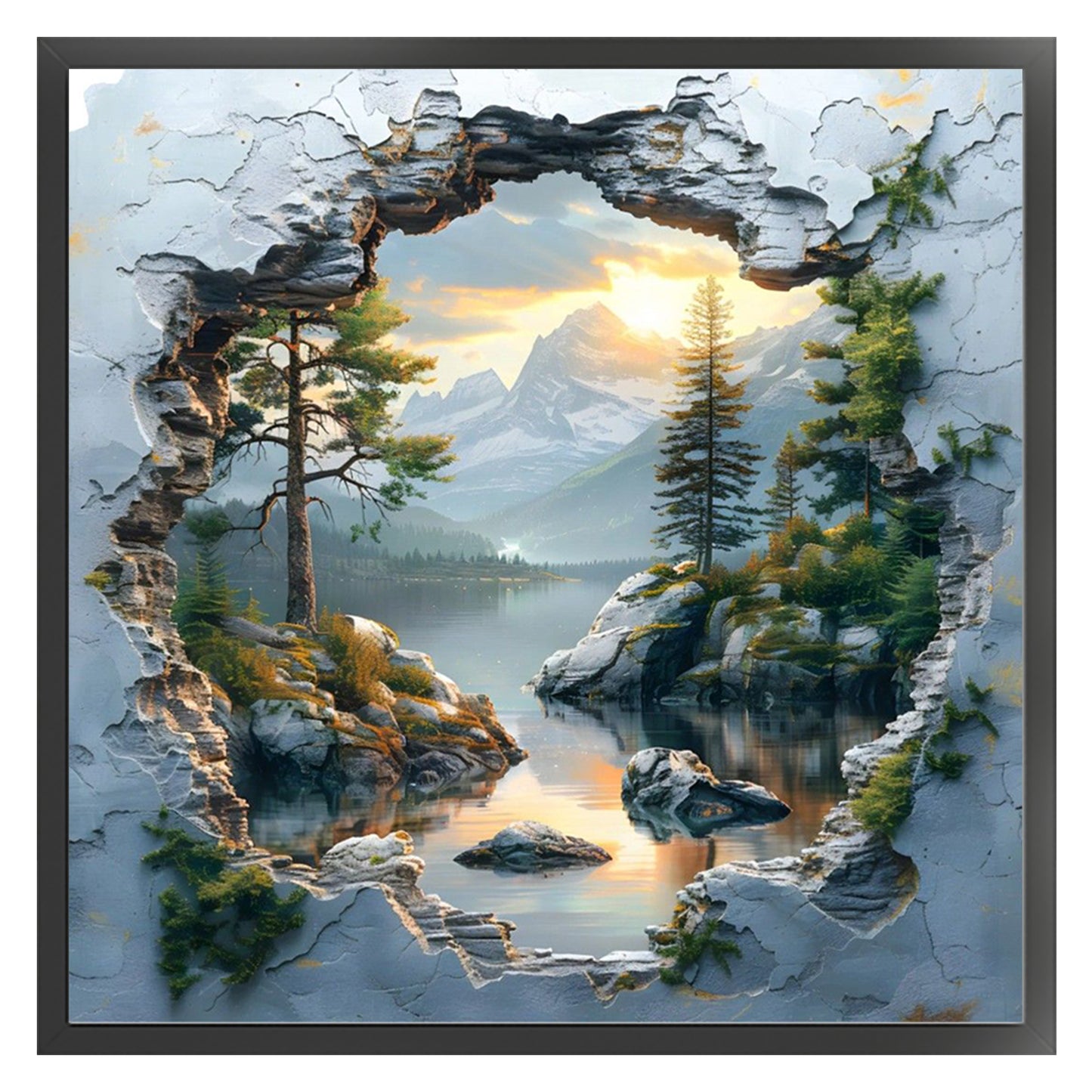 Forest Hut - Full 14CT Counted Cross Stitch 40x40CM - Yishu