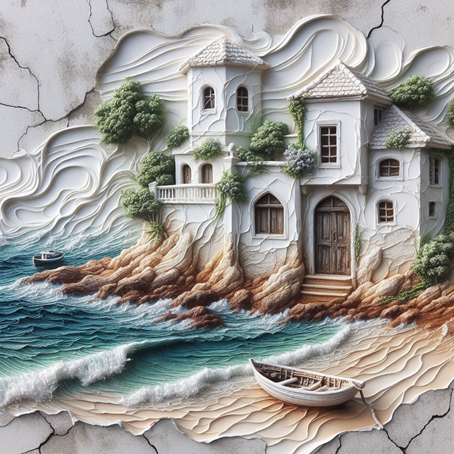 Forest Hut - Full 14CT Counted Cross Stitch 40x40CM - Yishu