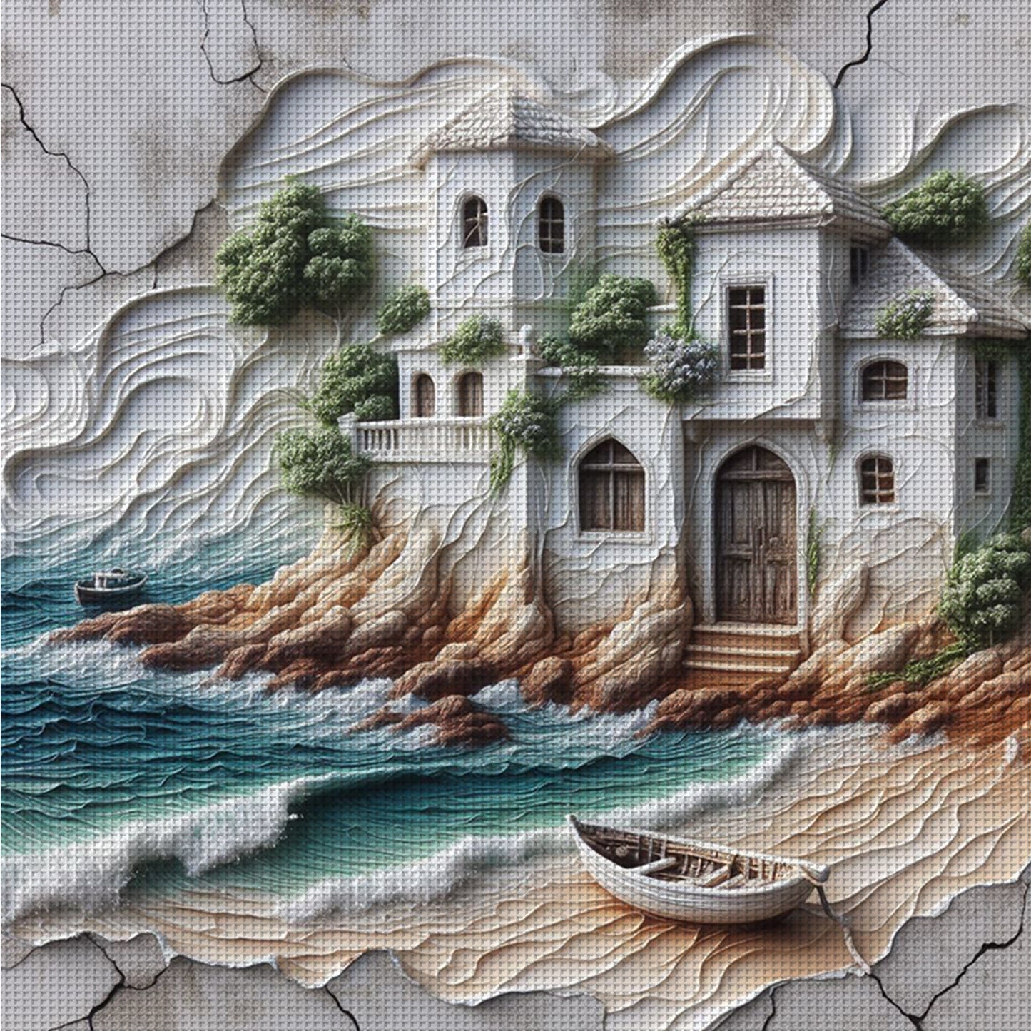 Forest Hut - Full 14CT Counted Cross Stitch 40x40CM - Yishu