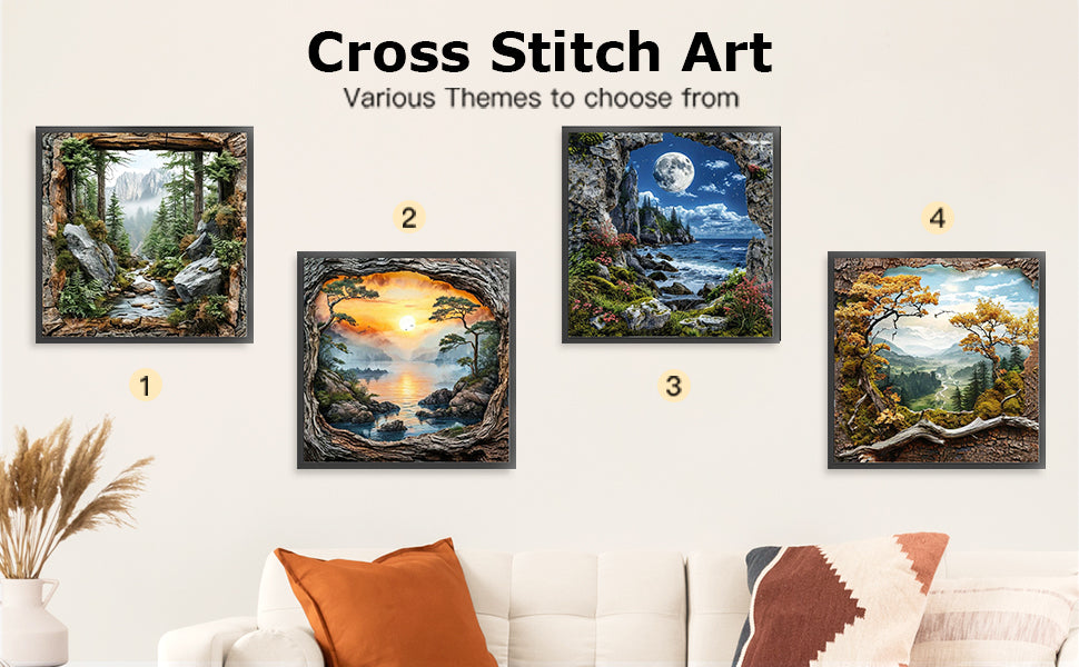 Forest Scenery - Full 14CT Counted Cross Stitch 40x40CM - Yishu