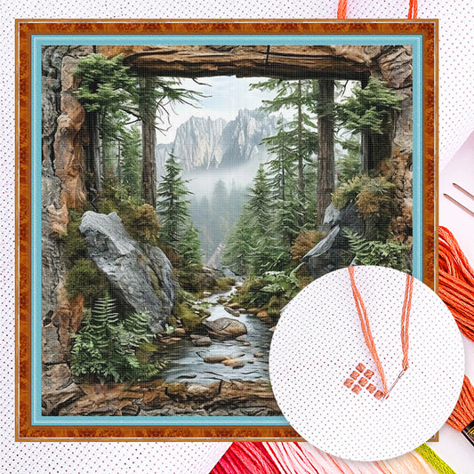 Forest Scenery - Full 14CT Counted Cross Stitch 40x40CM - Yishu
