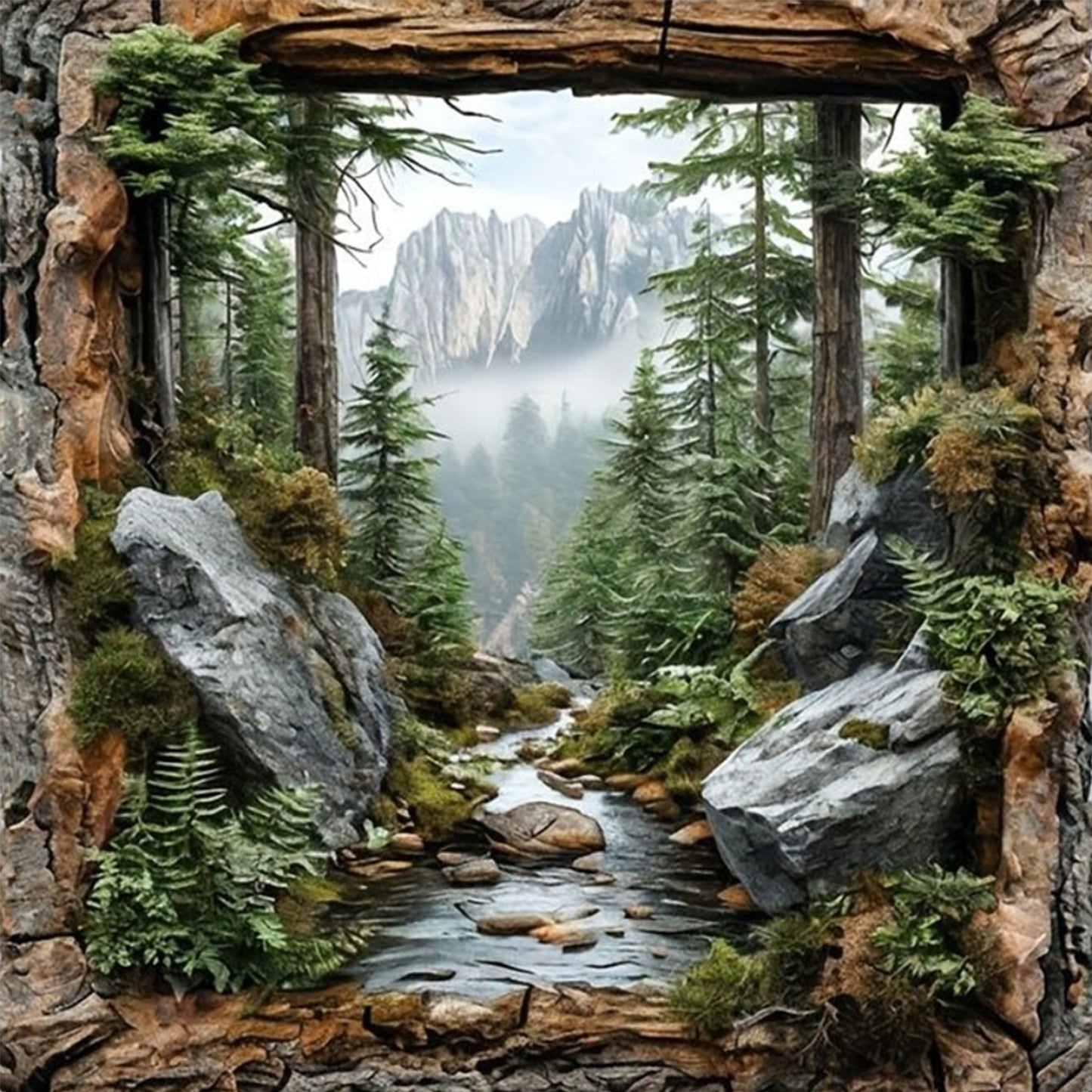 Forest Scenery - Full 14CT Counted Cross Stitch 40x40CM - Yishu