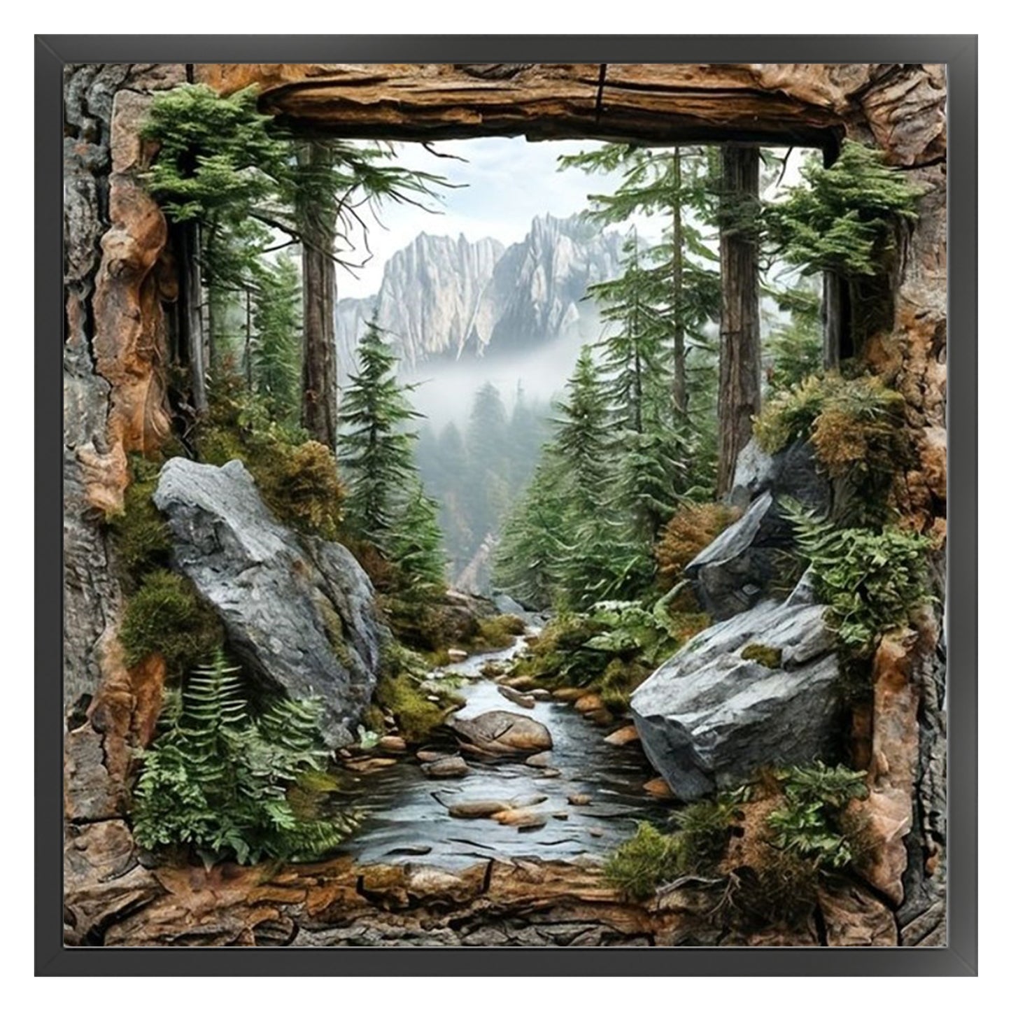 Forest Scenery - Full 14CT Counted Cross Stitch 40x40CM - Yishu