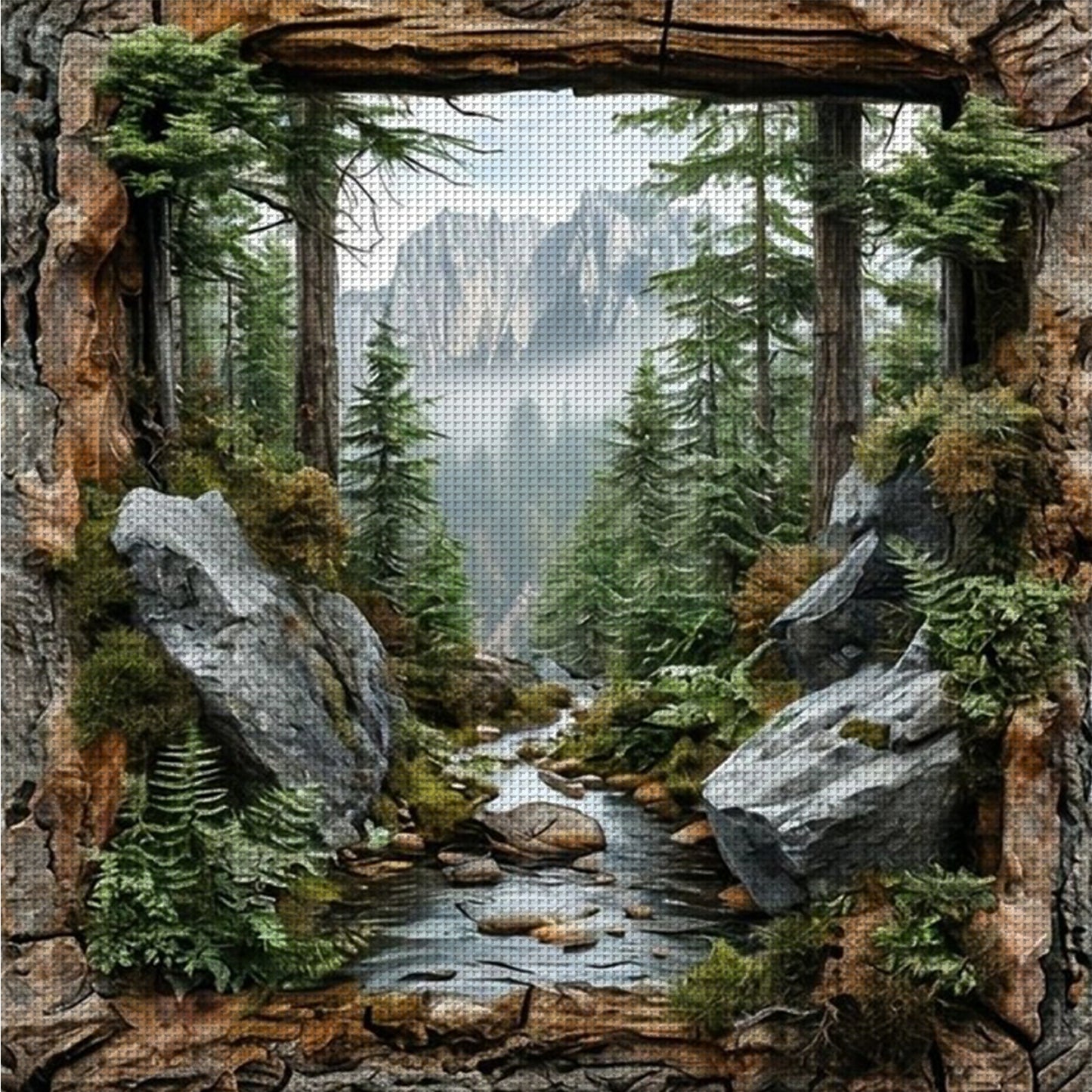 Forest Scenery - Full 14CT Counted Cross Stitch 40x40CM - Yishu