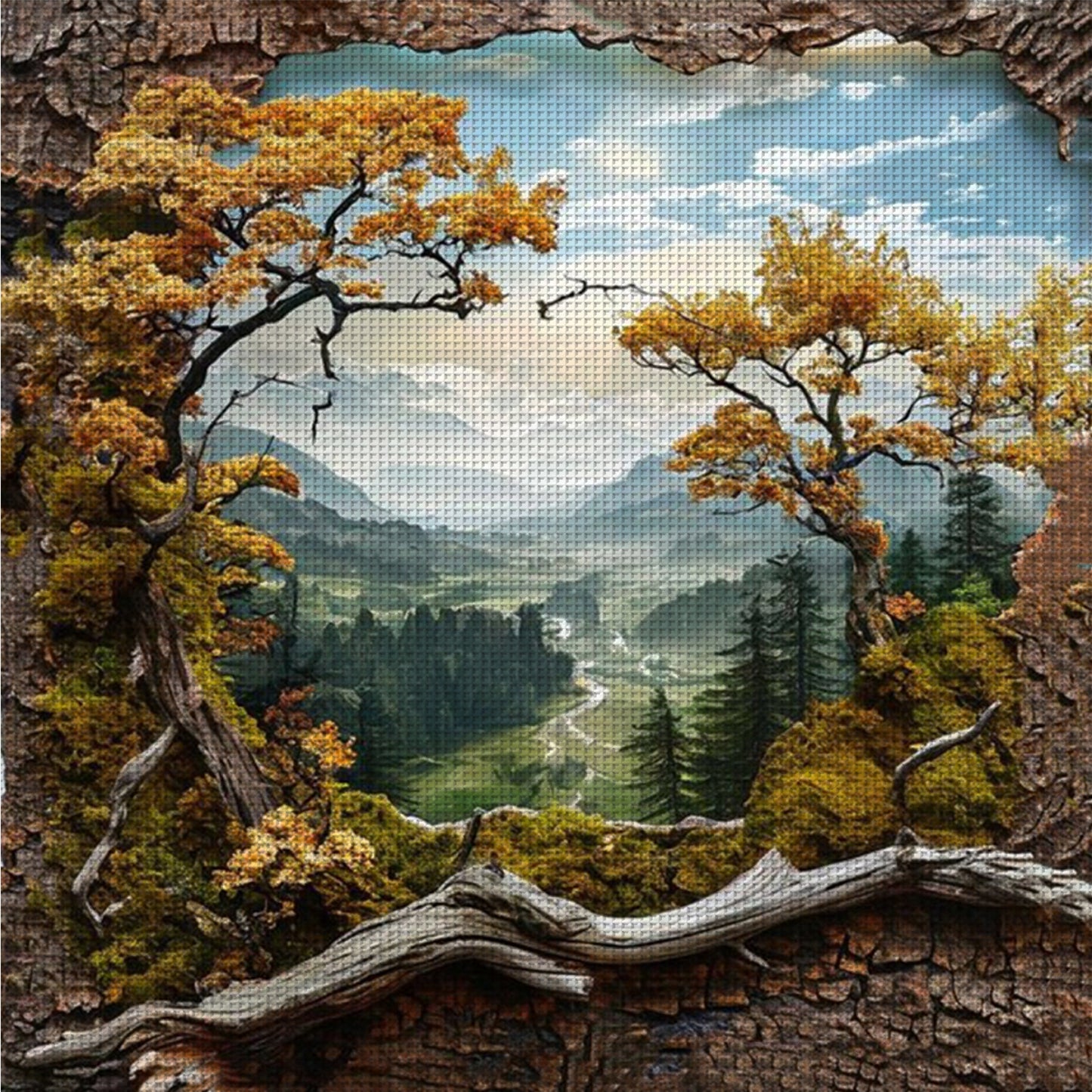 Forest Scenery - Full 14CT Counted Cross Stitch 40x40CM - Yishu