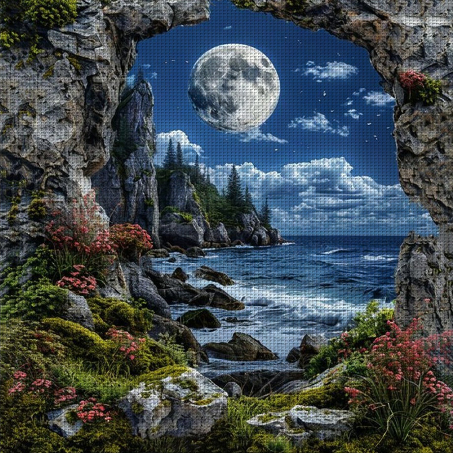 Forest Scenery - Full 14CT Counted Cross Stitch 40x40CM - Yishu