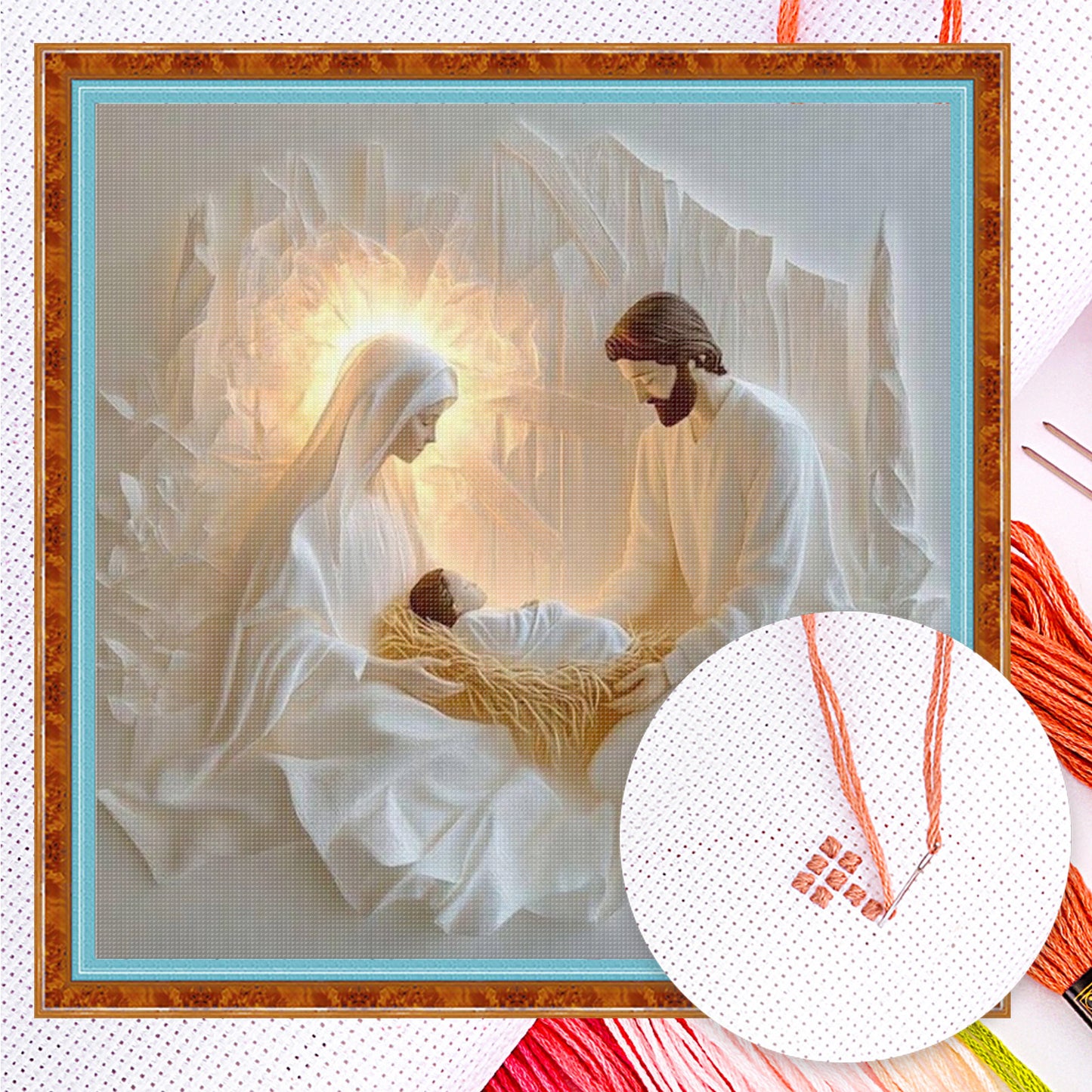 Jesus - Full 14CT Counted Cross Stitch 40x40CM - Yishu