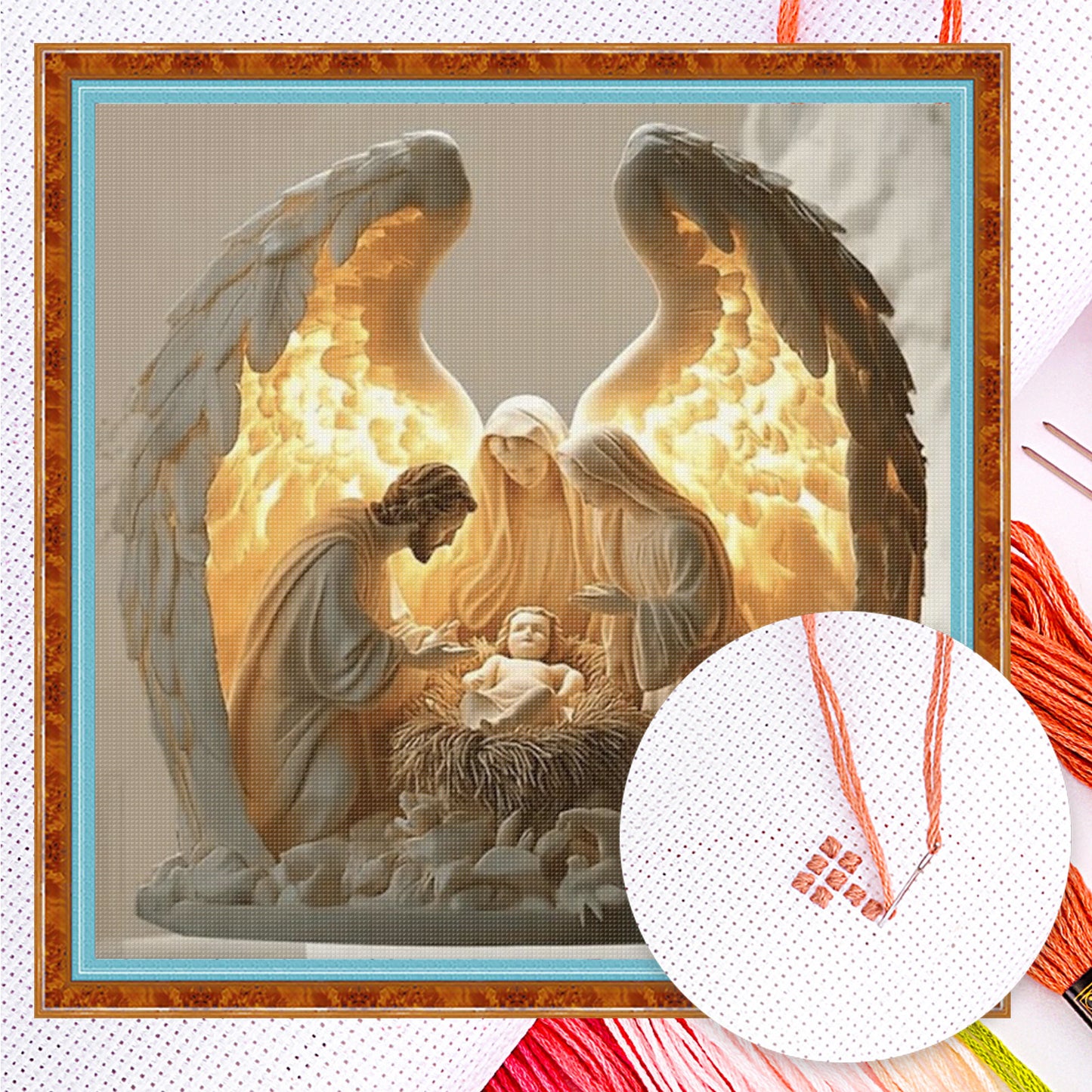 Jesus - Full 14CT Counted Cross Stitch 40x40CM - Yishu